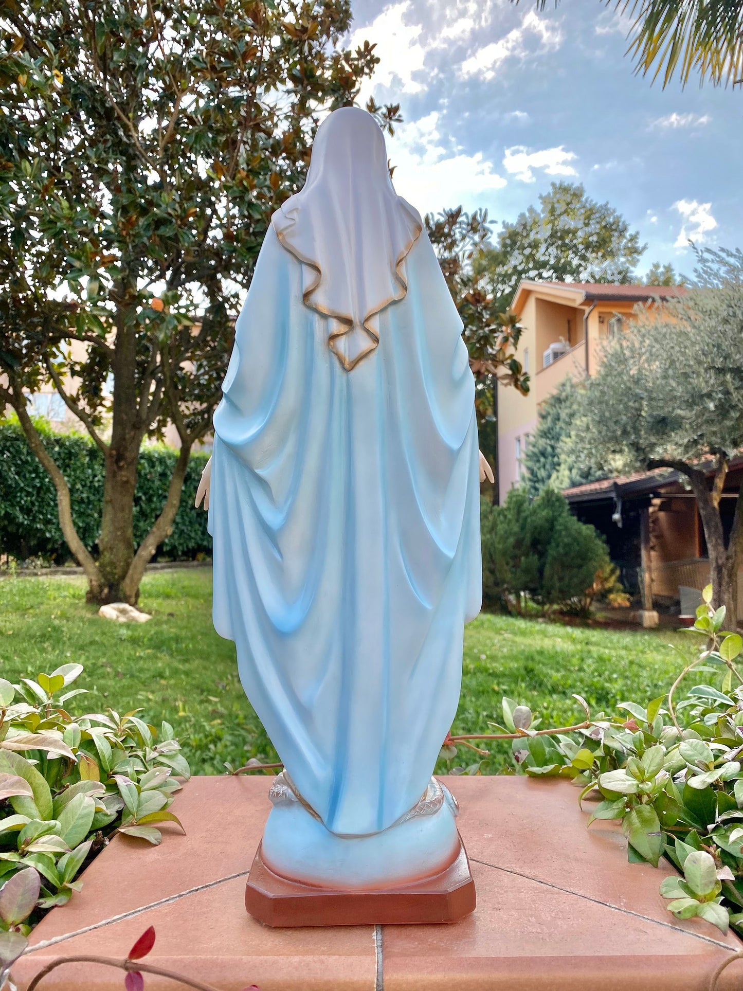 Estatua exterior de polvo de mármol fundido de Nuestra Señora de Gracia, estatua de Tihaljina, estatua de Medjugorje de 20 pulgadas, estatua de la Virgen María, estatua católica