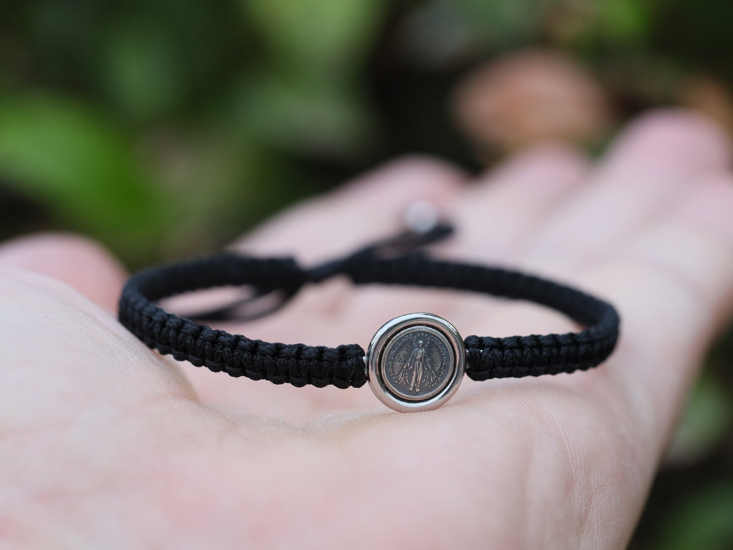 Pulsera Medalla Milagrosa, pulsera Nuestra Señora para mujer, pulsera de plata de ley 925, pulsera medalla en miniatura, pulsera delicada para niñas,