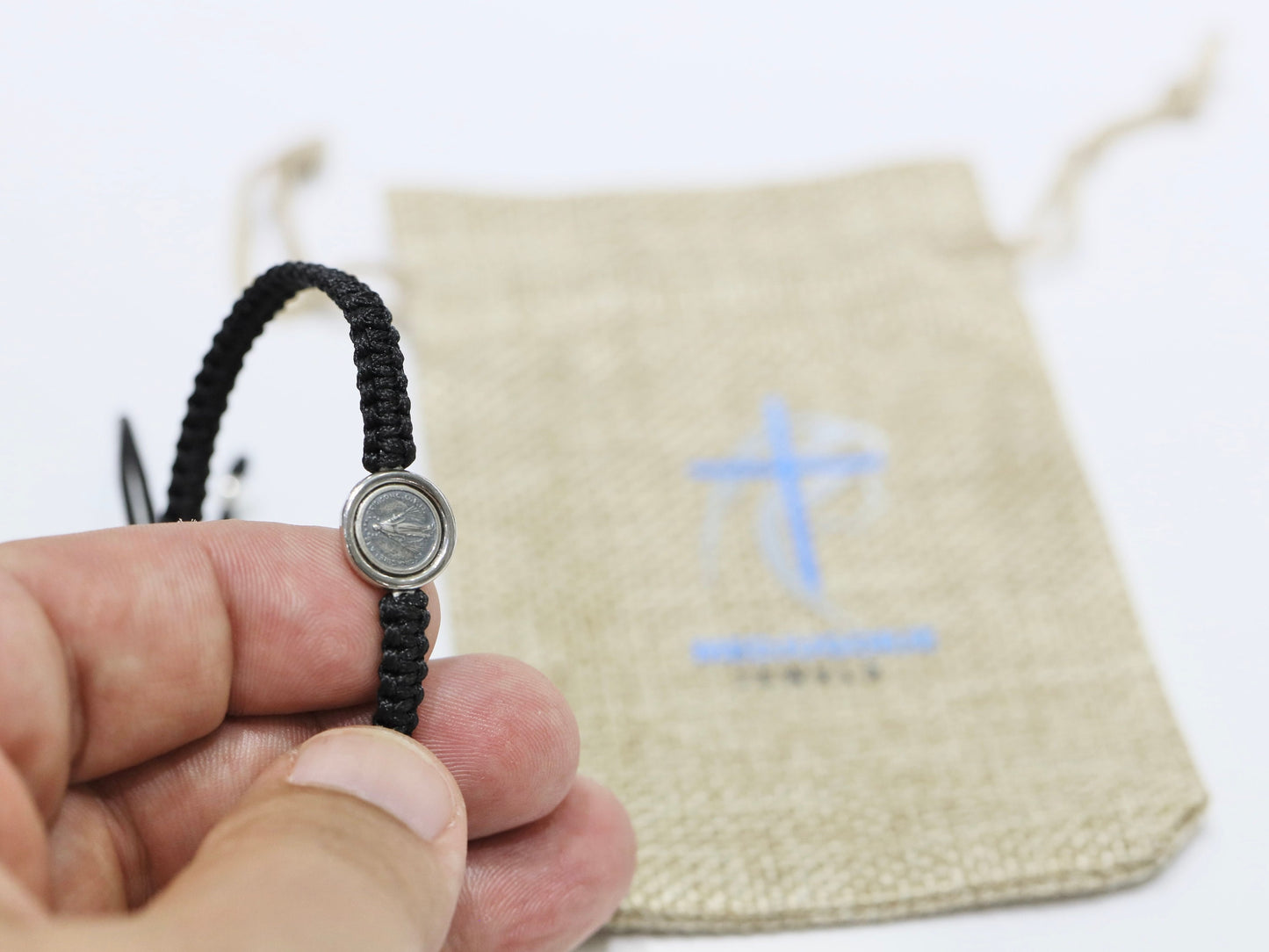 Pulsera Medalla Milagrosa, pulsera Nuestra Señora para mujer, pulsera de plata de ley 925, pulsera medalla en miniatura, pulsera delicada para niñas,