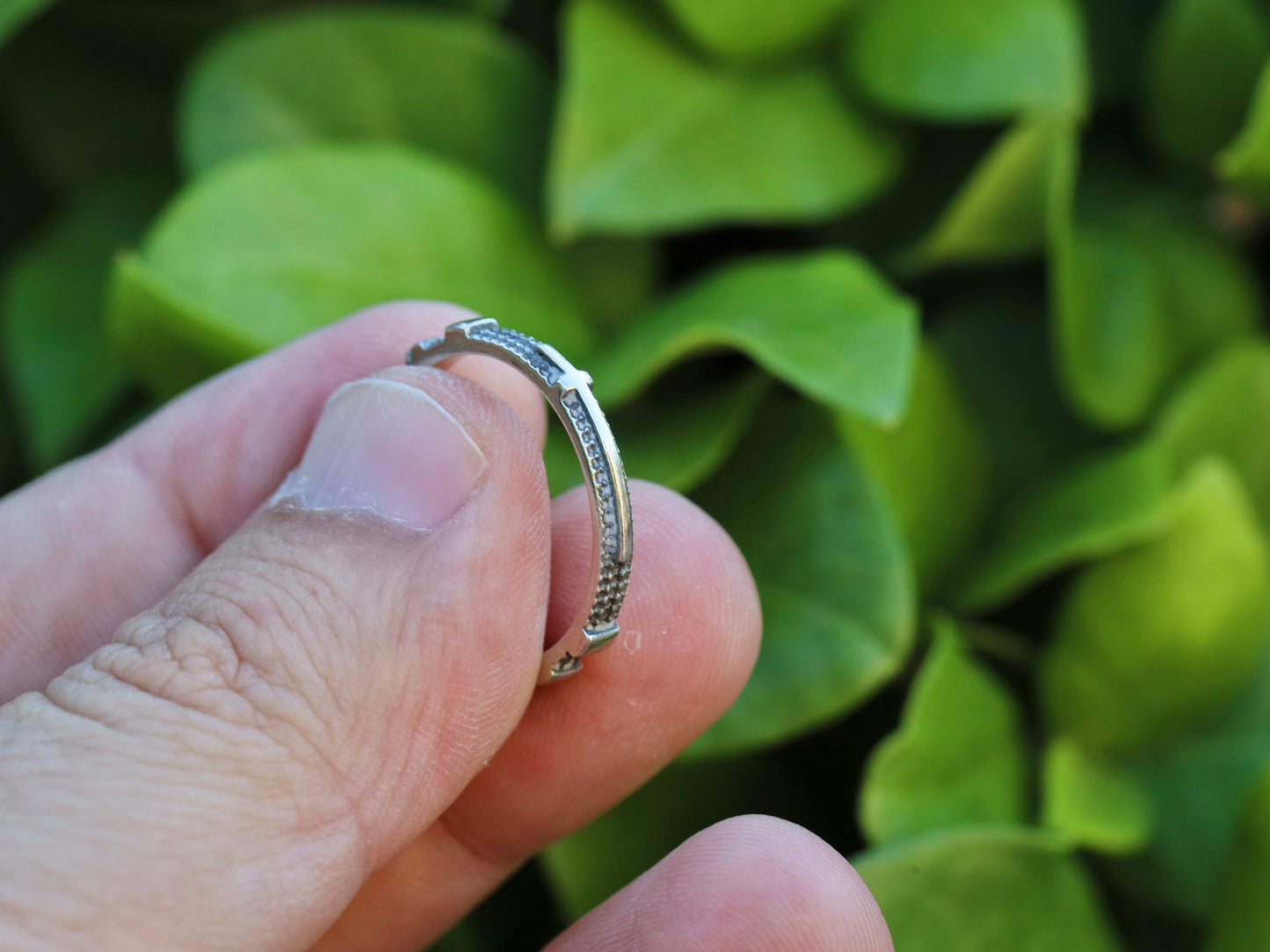 Anillo de rosario, plata de ley 925, anillo de rosario de plata de ley 925 de estilo vintage, anillo de cuentas de rosario delicado católico, rosario de plata antiguo