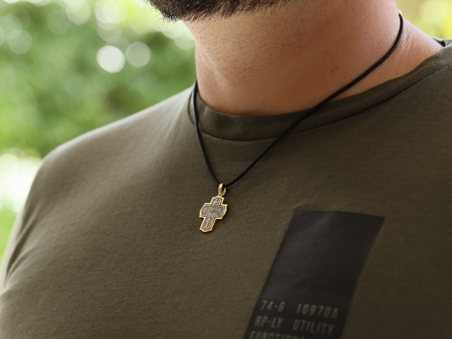 Four way cross, sterling silver 925 4 way cross, cross for man, vintage looking cross for man, catholic cross necklace, gold plated cross