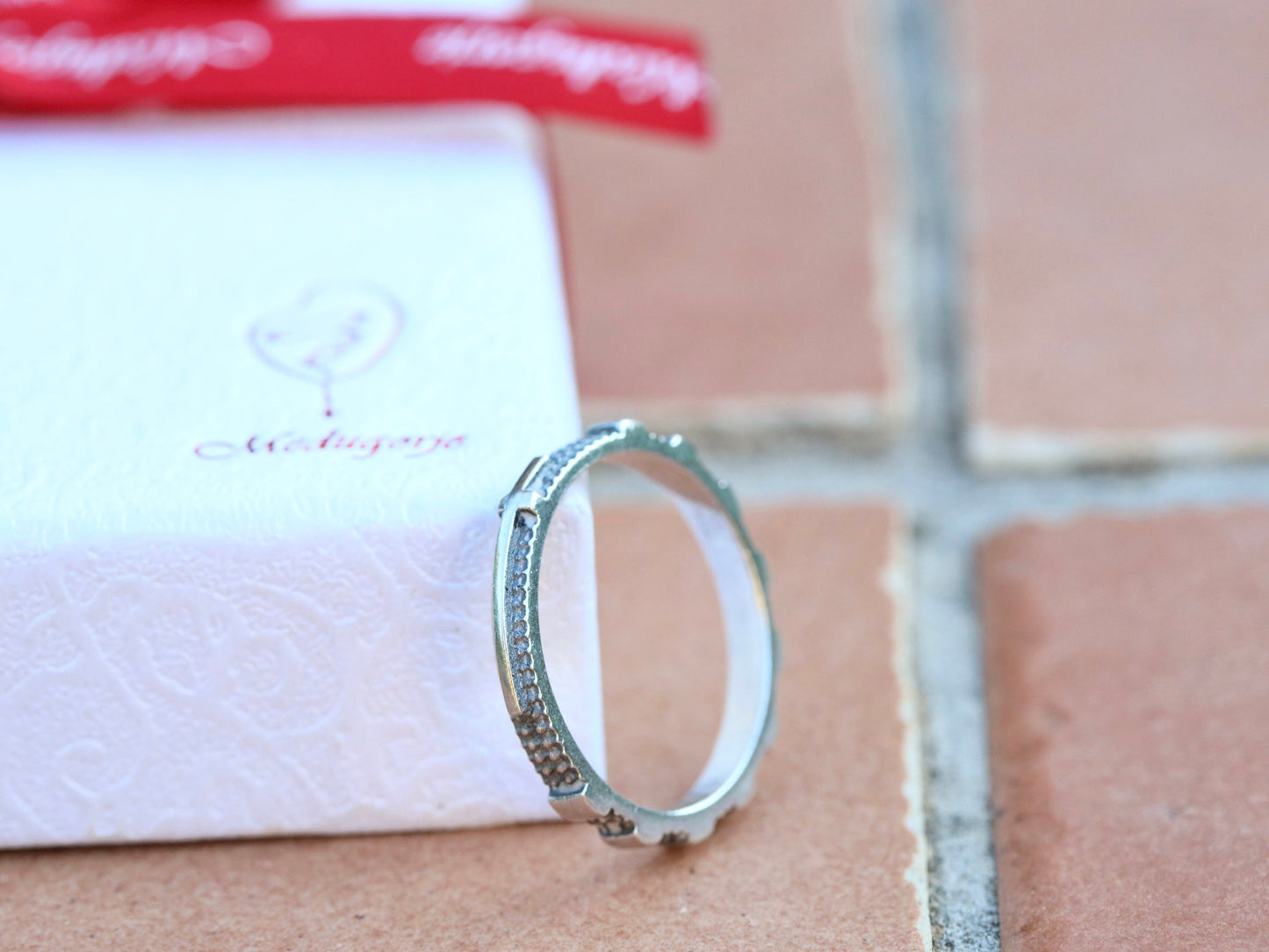 Anillo de rosario, plata de ley 925, anillo de rosario de plata de ley 925 de estilo vintage, anillo de cuentas de rosario delicado católico, rosario de plata antiguo
