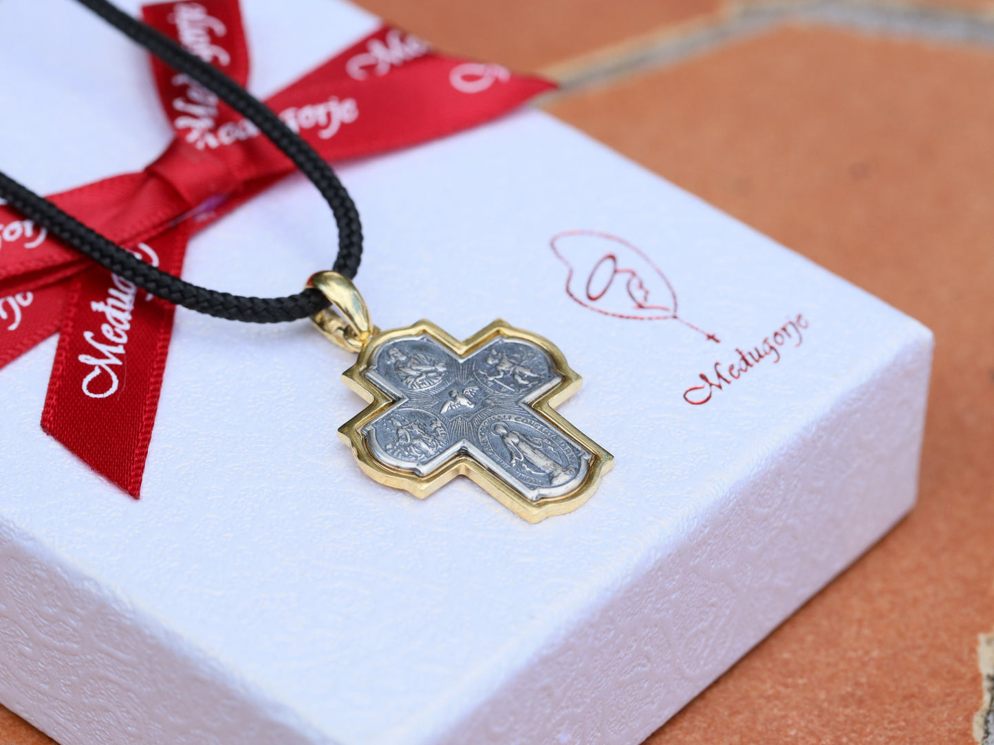 Four way cross, sterling silver 925 4 way cross, cross for man, vintage looking cross for man, catholic cross necklace, gold plated cross