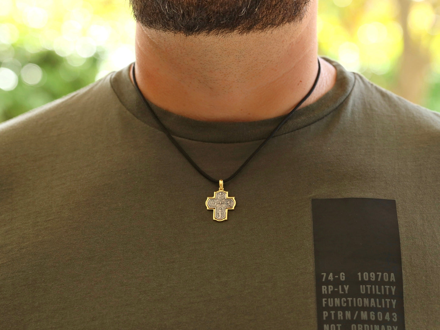 Four way cross, sterling silver 925 4 way cross, cross for man, vintage looking cross for man, catholic cross necklace, gold plated cross