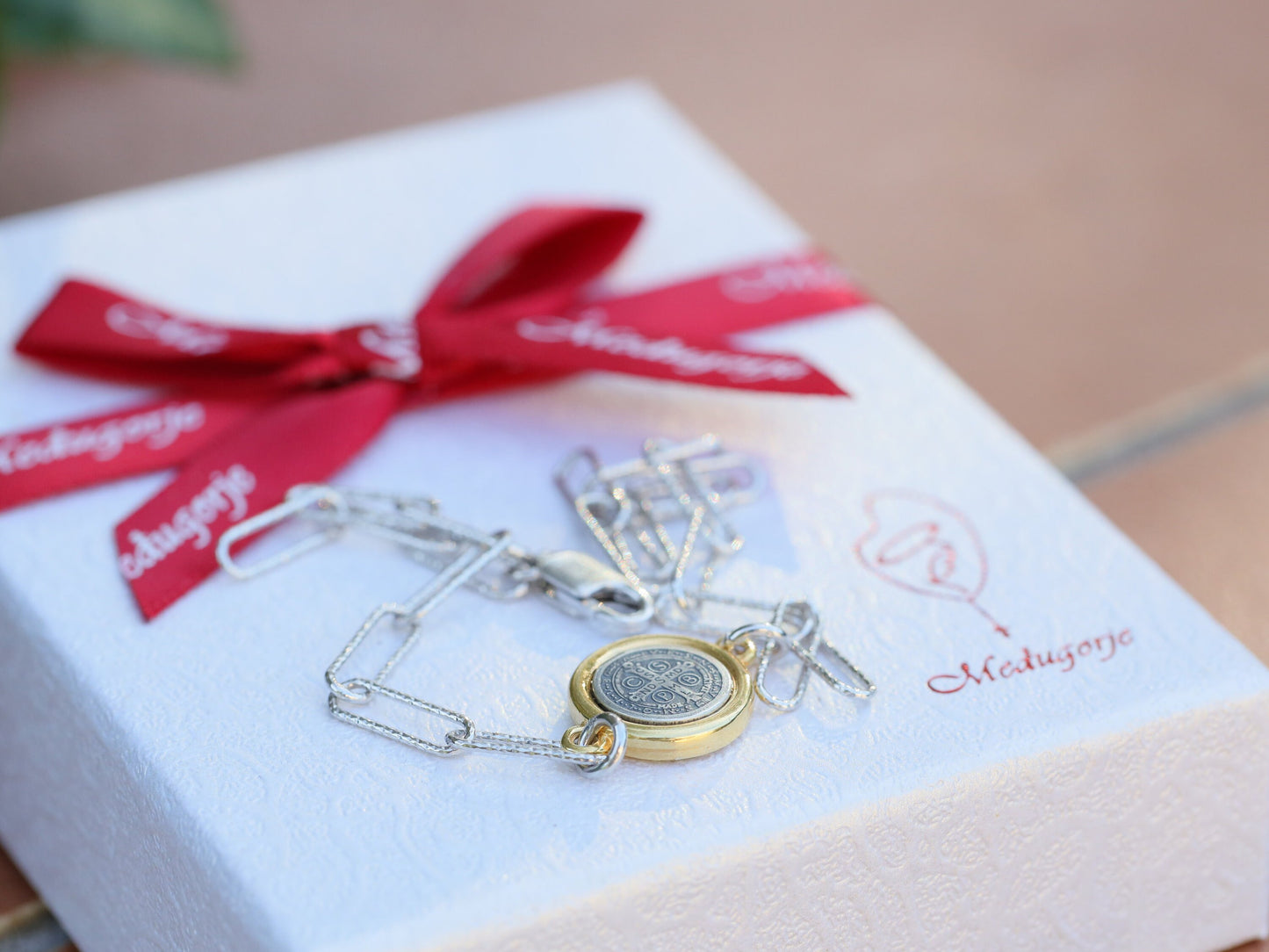 Pulsera PAPERCLIP San Benito, plata de ley 925, pulsera Totus Tuus, sujetador católico, regalo para católica, pulsera de protección PARA MUJER