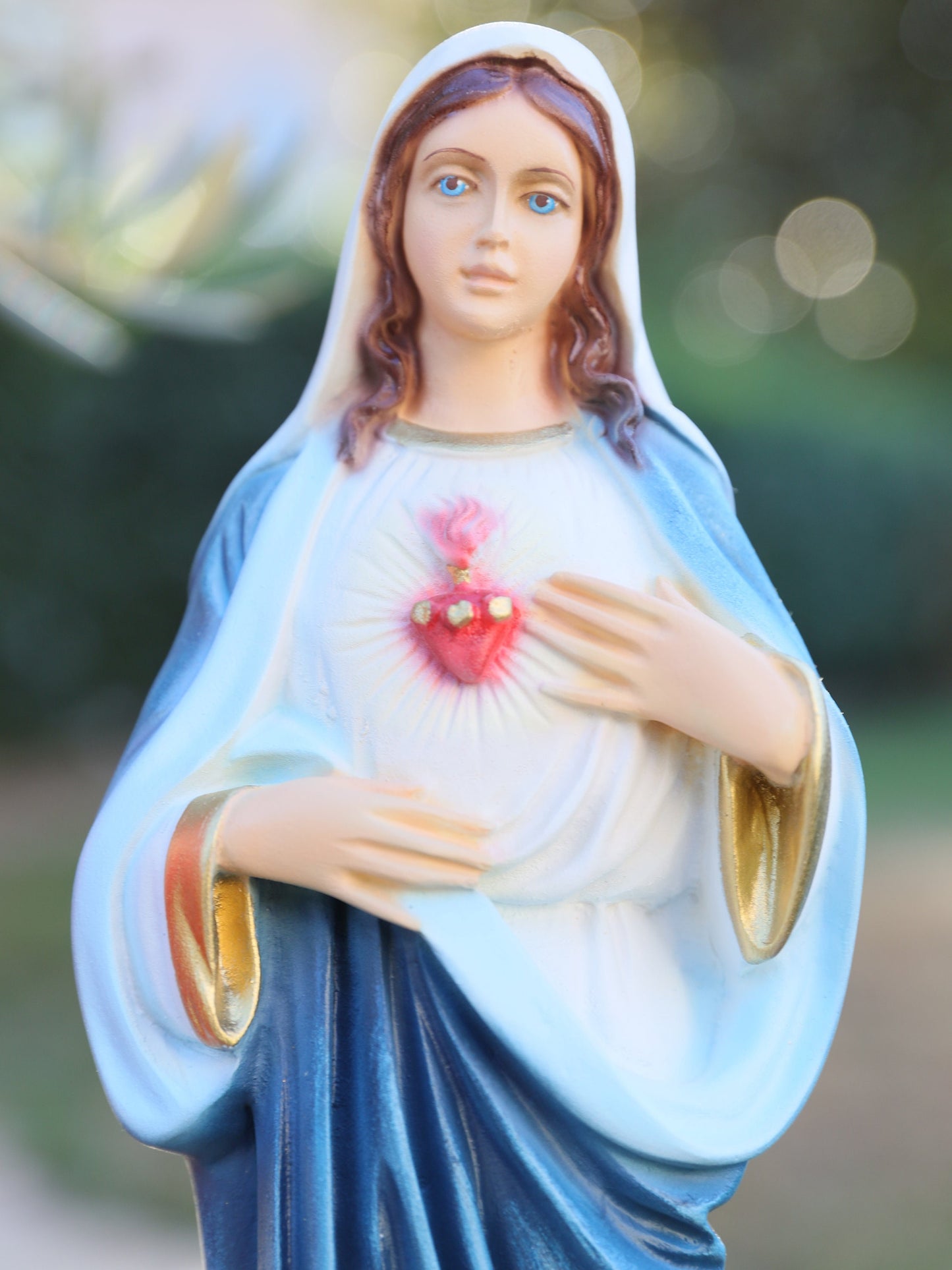 Estatua del Sagrado Corazón de Jesús, estatua del Inmaculado Corazón de María, estatua de polvo de mármol fundido, estatua de 12 pulgadas, estatua del altar, estatua católica