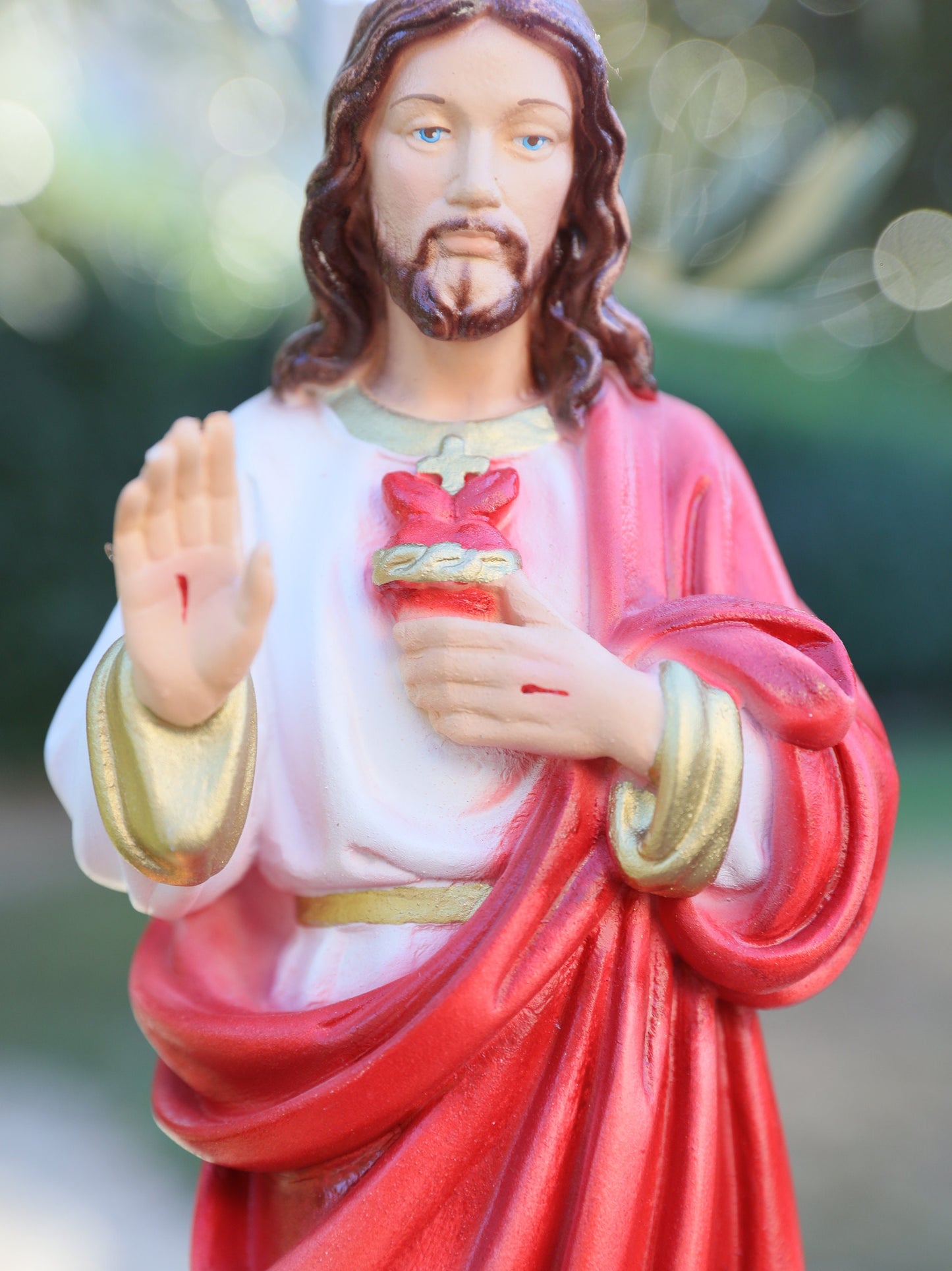 Estatua del Sagrado Corazón de Jesús, estatua del Inmaculado Corazón de María, estatua de polvo de mármol fundido, estatua de 12 pulgadas, estatua del altar, estatua católica