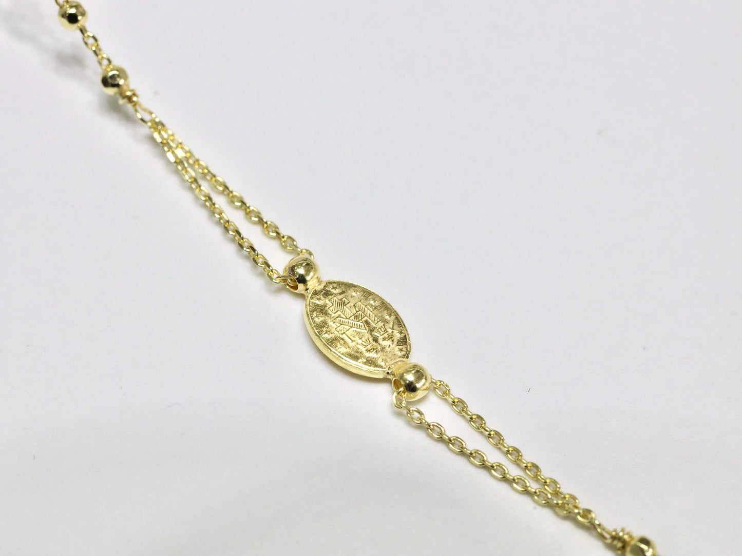 Dainty gold plated rosary necklace, minimalist sterling silver necklace, Miraculous Medal necklace, 18 inch necklace for teenage girl