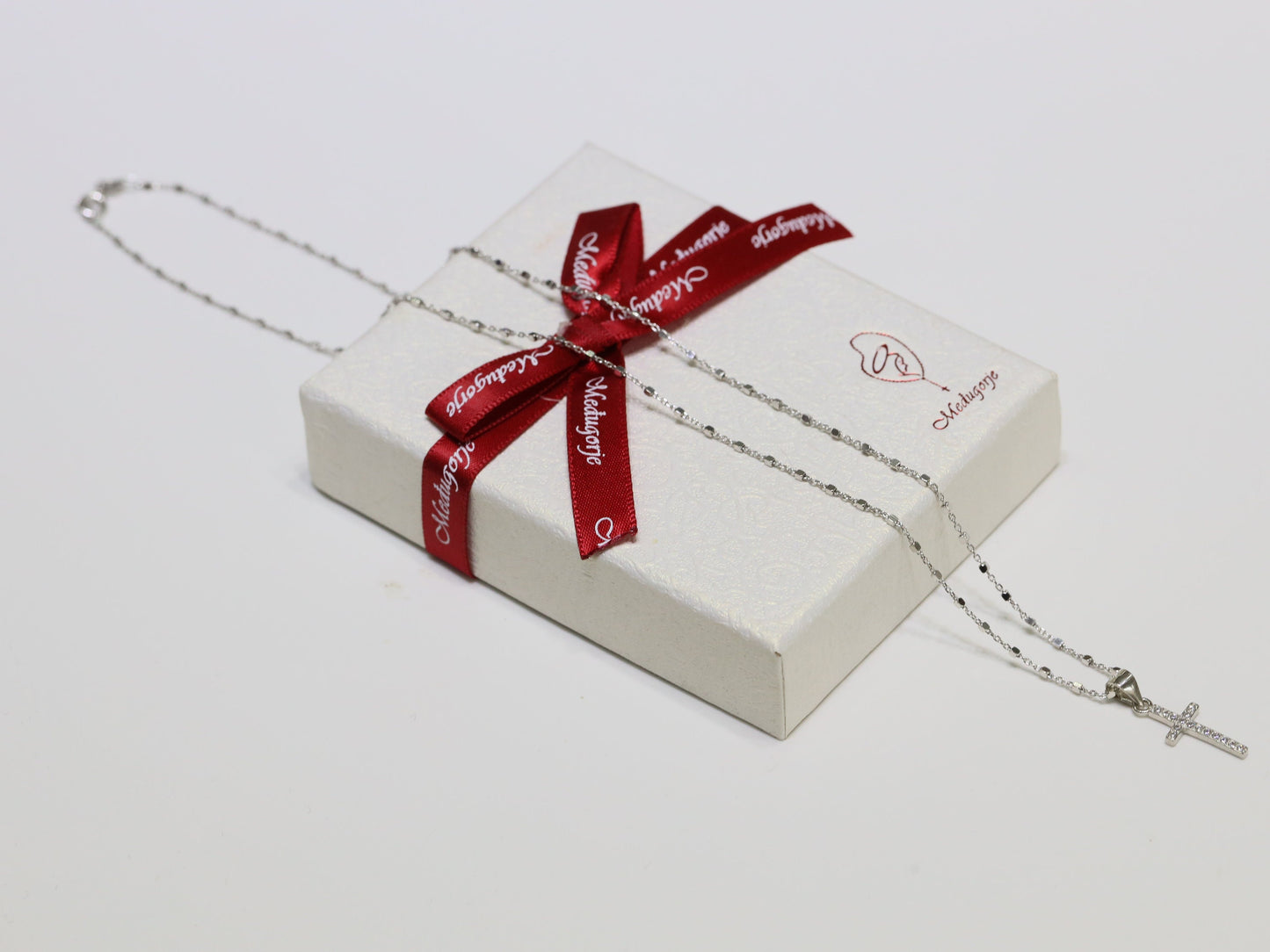 Collar de cruz delicada de plata de ley con circonita cúbica, colgante de cruz, colgante de cruz de plata de ley, cruz minimalista, cruz para niñas