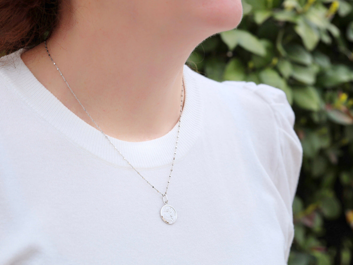 Colgante de Santa Ana, plata de ley 925 con baño de rodio, regalo de medalla de santa católica para mujeres, santa de la fertilidad, colgante de la mamá de la Virgen María