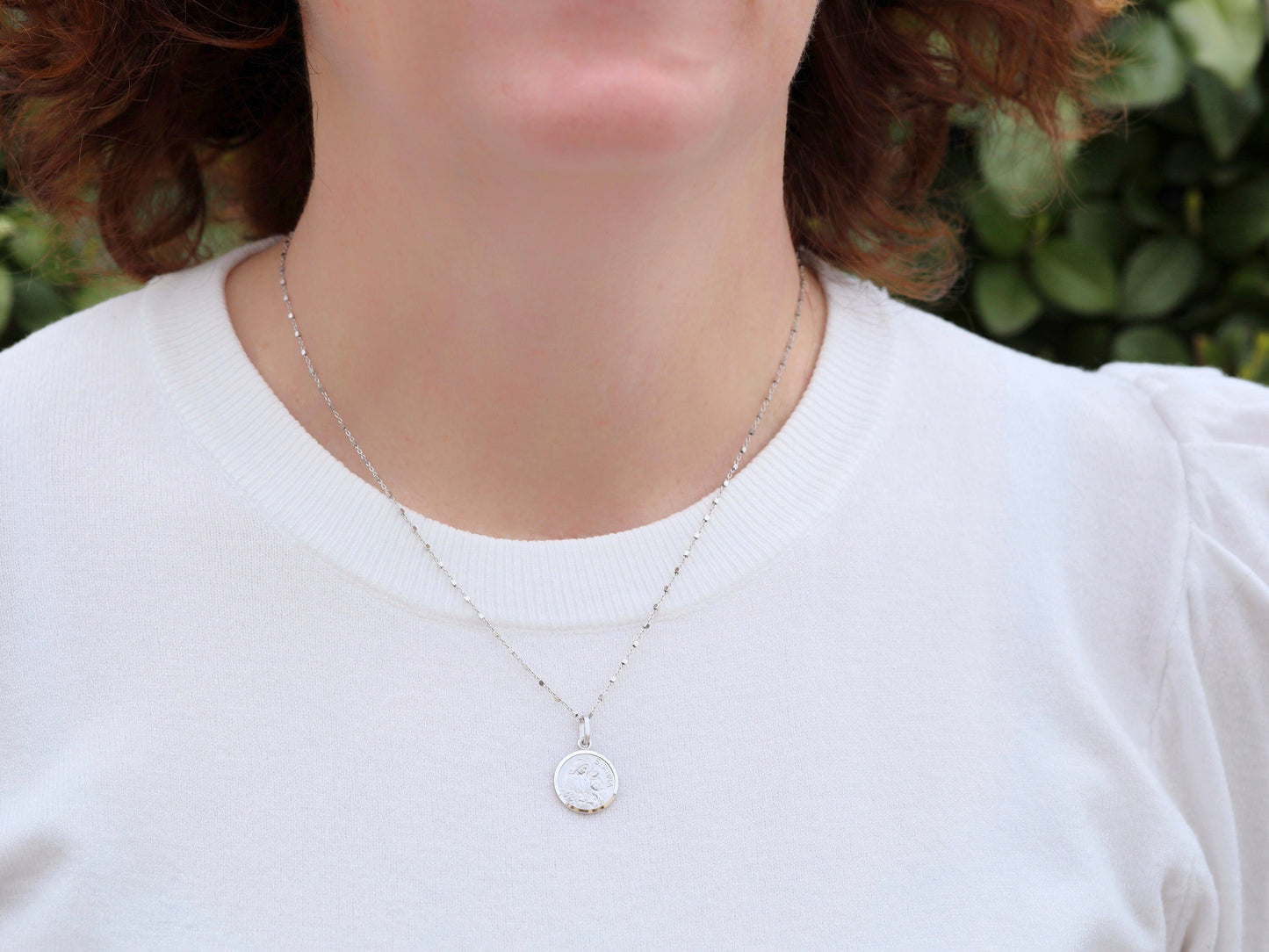 Colgante de Santa Ana, plata de ley 925 con baño de rodio, regalo de medalla de santa católica para mujeres, santa de la fertilidad, colgante de la mamá de la Virgen María