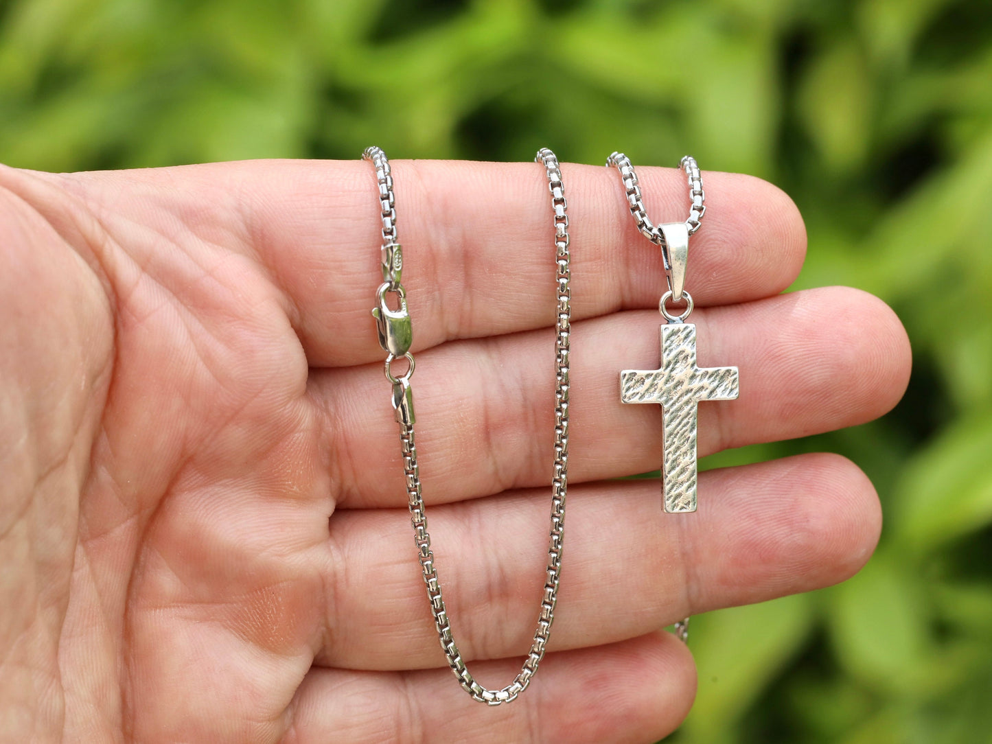 Colgante de cruz de plata resistente para hombre (plata de ley 925) - Estilo católico vintage