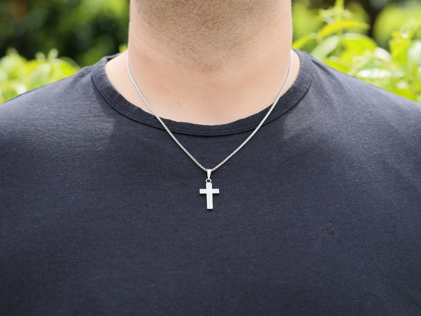 Colgante de cruz de plata resistente para hombre (plata de ley 925) - Estilo católico vintage