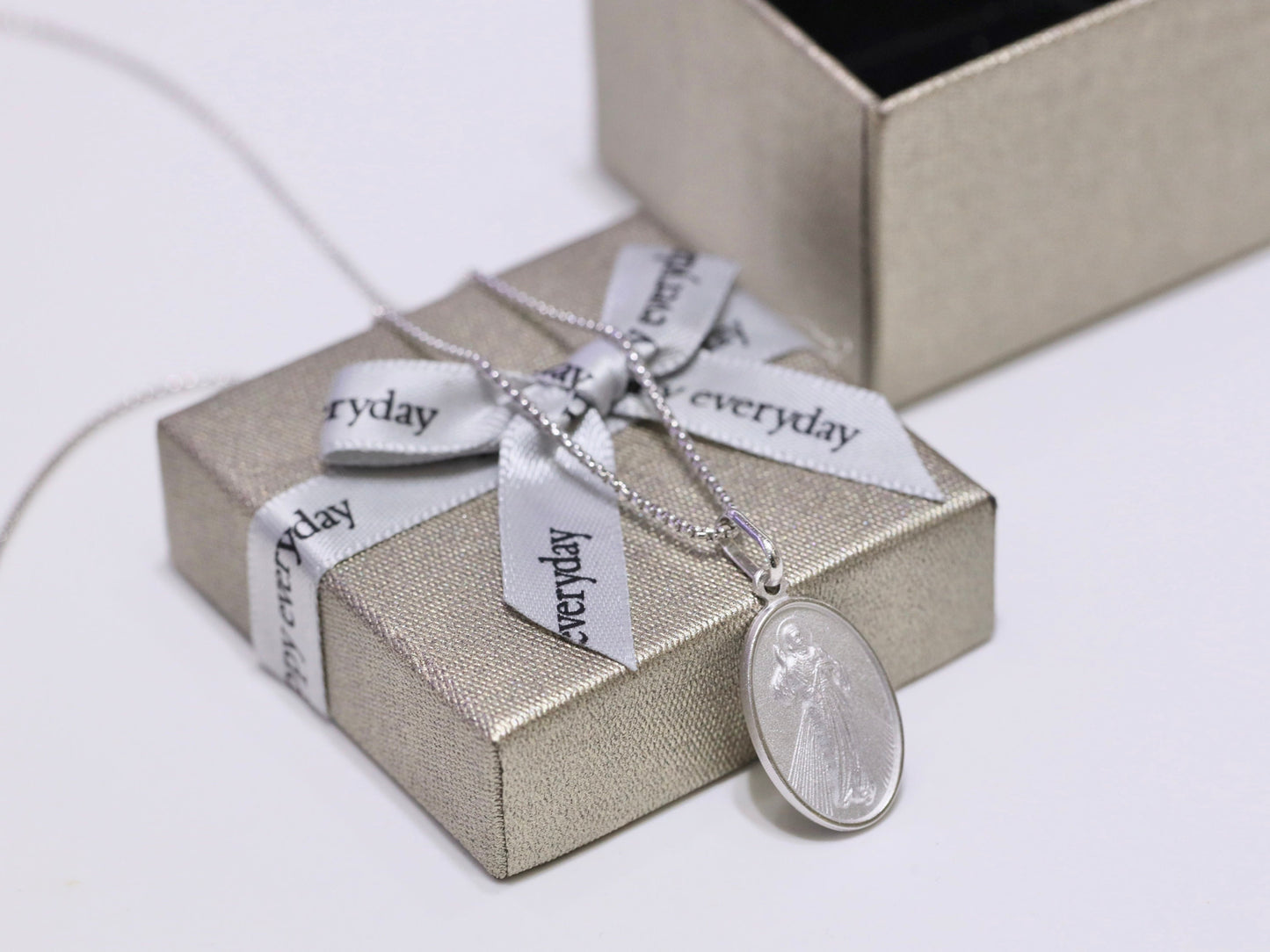 Colgante Divina Misericordia de Jesús - plata de ley 925 medalla de Jesús - Adecuado para hombre o mujer colgante de Jesús, colgante de Jesucristo