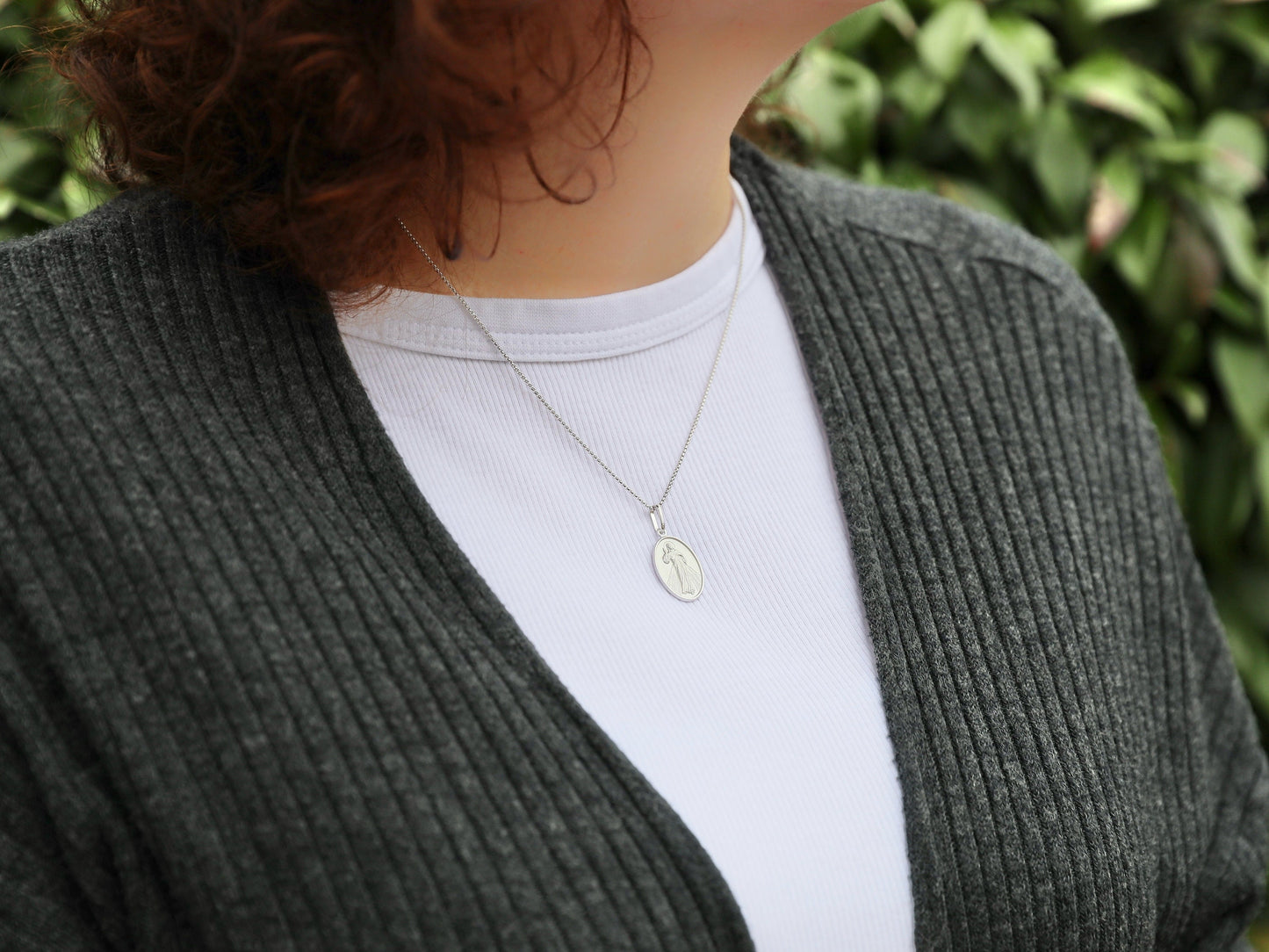 Colgante Divina Misericordia de Jesús - plata de ley 925 medalla de Jesús - Adecuado para hombre o mujer colgante de Jesús, colgante de Jesucristo