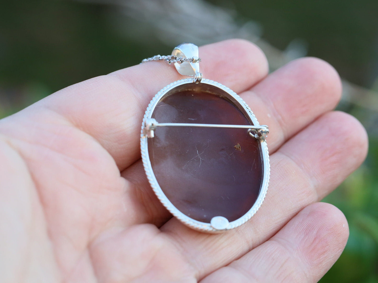 Medalla de la Santísima Trinidad, Padre Hijo y Espíritu Santo, medalla de cameo, medalla de cameo de concha, telar de cabello único para mujeres, regalo católico para aniversario