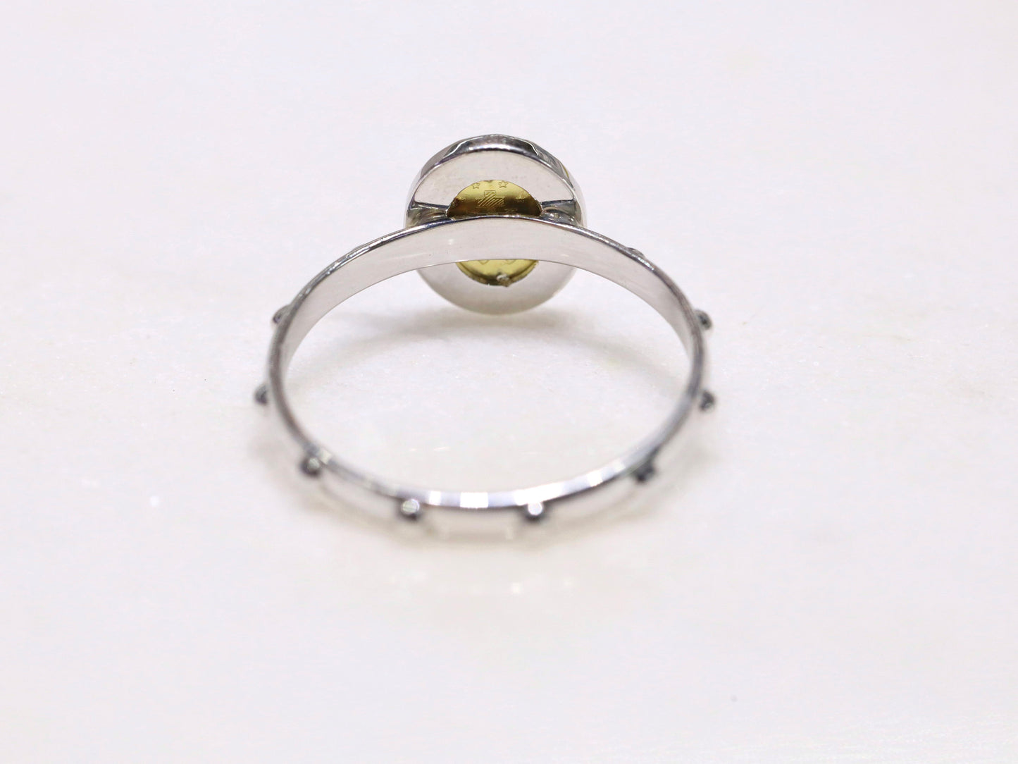 Anillo de rosario, anillo de Medalla Milagrosa, rosario de plata de ley 925, anillo de cuentas de oración, Virgen María talla diamante, delicado anillo católico con Nuestra Señora