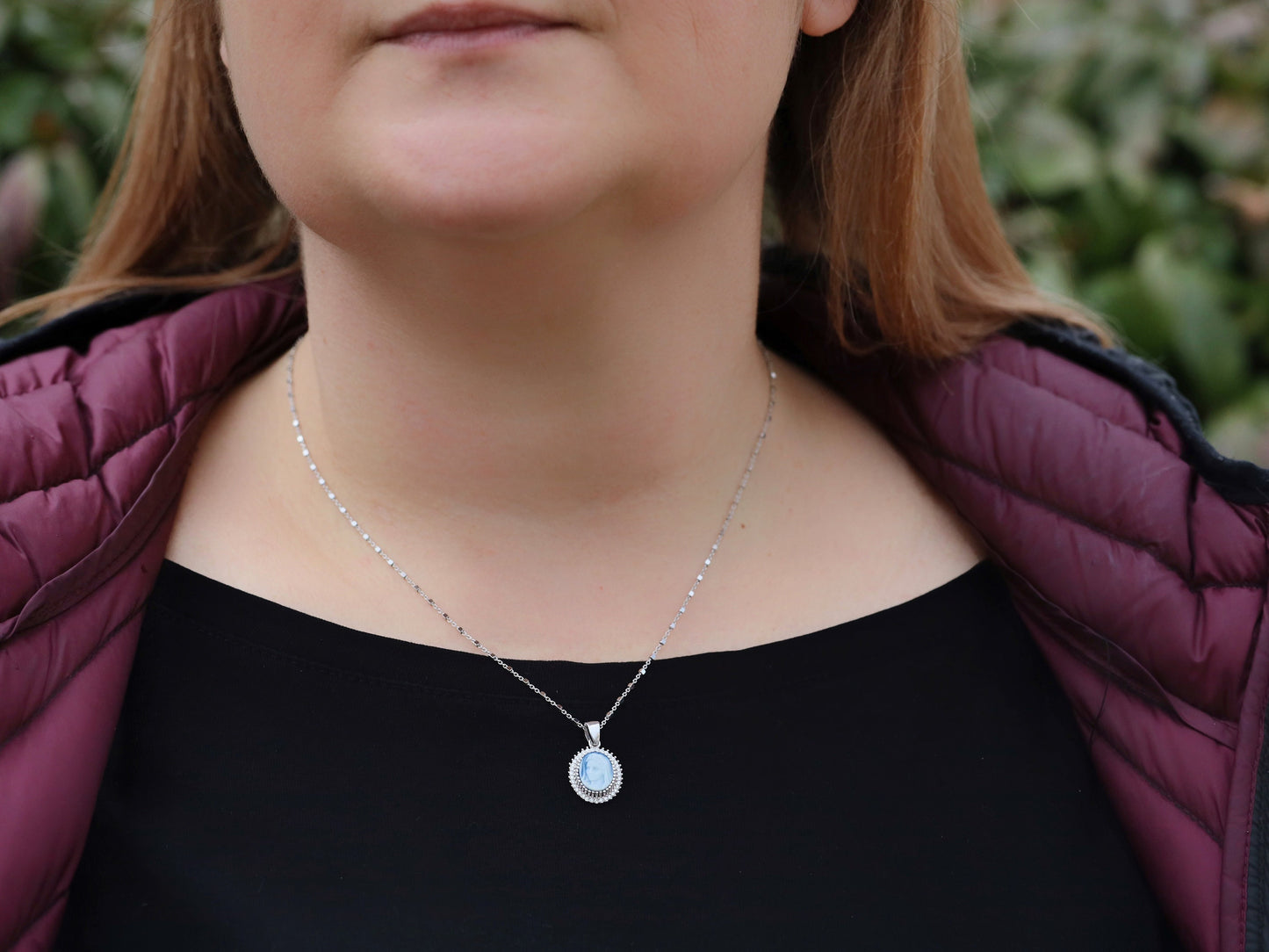 Impresionante colgante de la Virgen María de plata de ley con opción de cadena de corte de diamante: exquisito regalo del día de la fiesta católica para ella