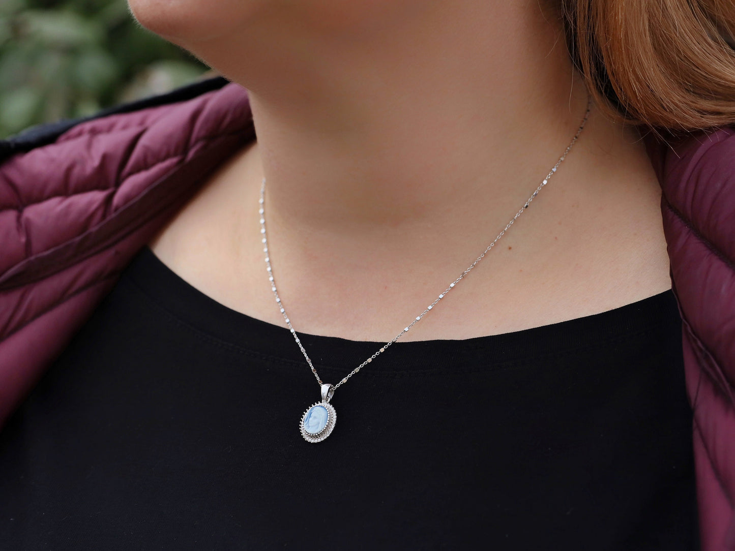 Impresionante colgante de la Virgen María de plata de ley con opción de cadena de corte de diamante: exquisito regalo del día de la fiesta católica para ella