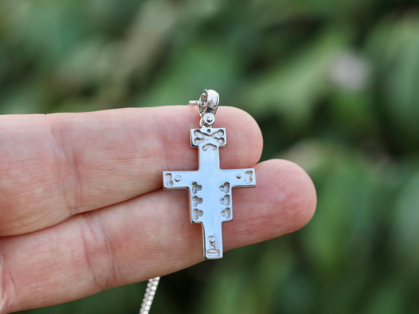 Colgante cruzado de plata de ley 925 de San Damián, colgante de icono de tamaño mediano de colgante crucifijo de San Francisco de Asís para hombre o mujer