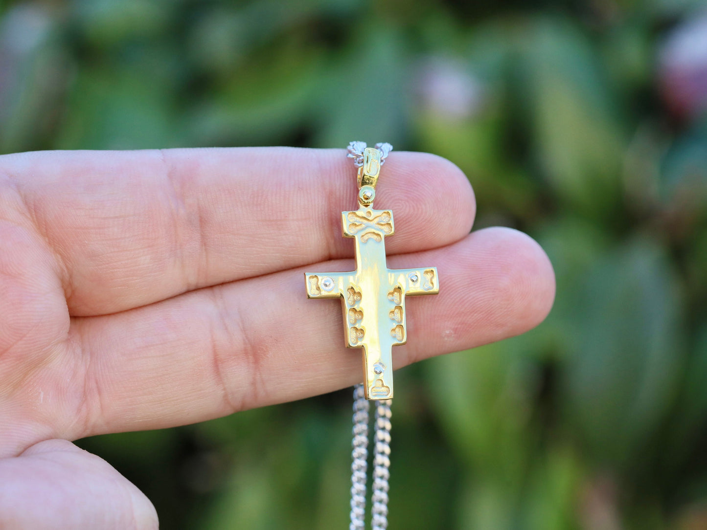 Cruz de San Damián de plata de primera ley 925 chapada en oro, cruz católica franciscana para hombre o mujer, cruz icono para católicos franciscanos