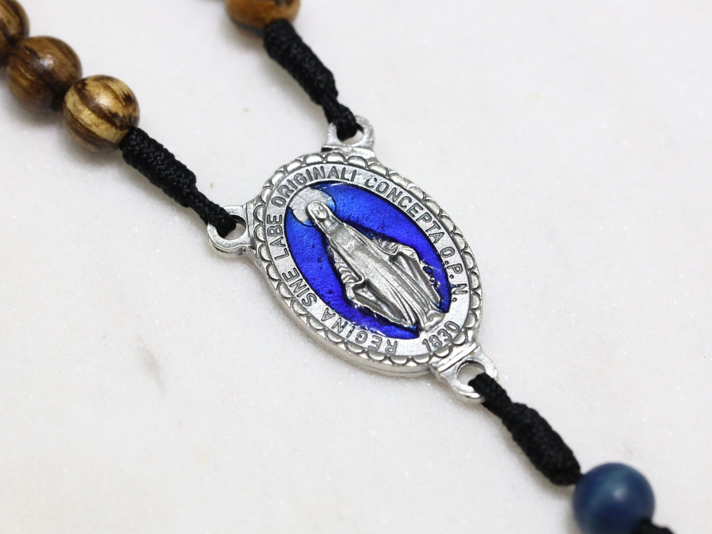 Rosario de madera hecho a mano con crucifijo del Milenio y Medalla Milagrosa, rosario católico con crucifijo de la Santísima Trinidad, rosario católico tradicional
