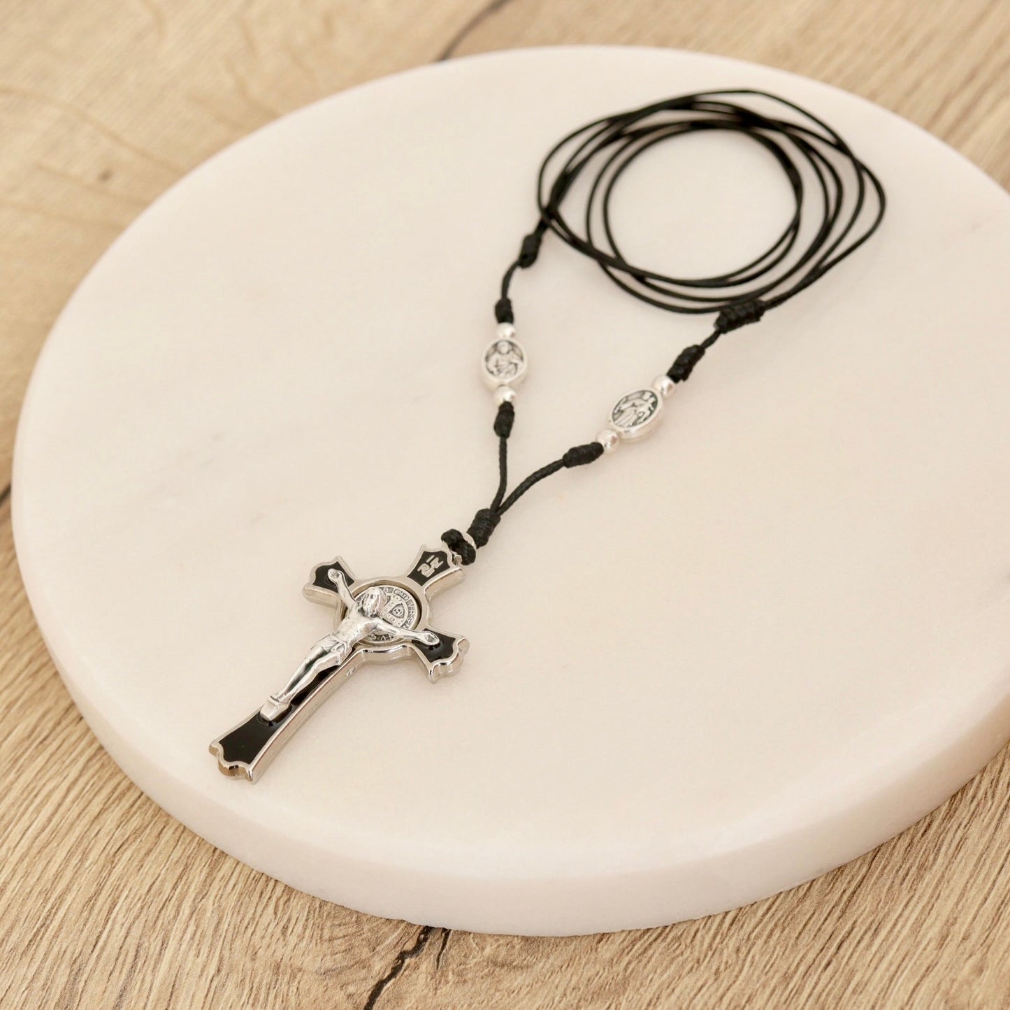 Scapular necklace with Saint Benedict cross