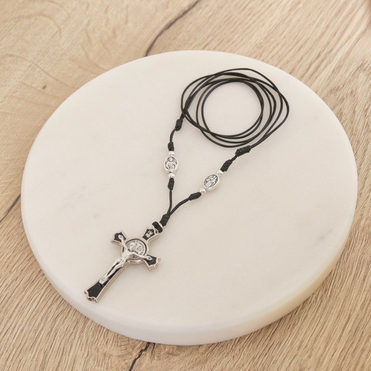 Scapular necklace with Saint Benedict cross