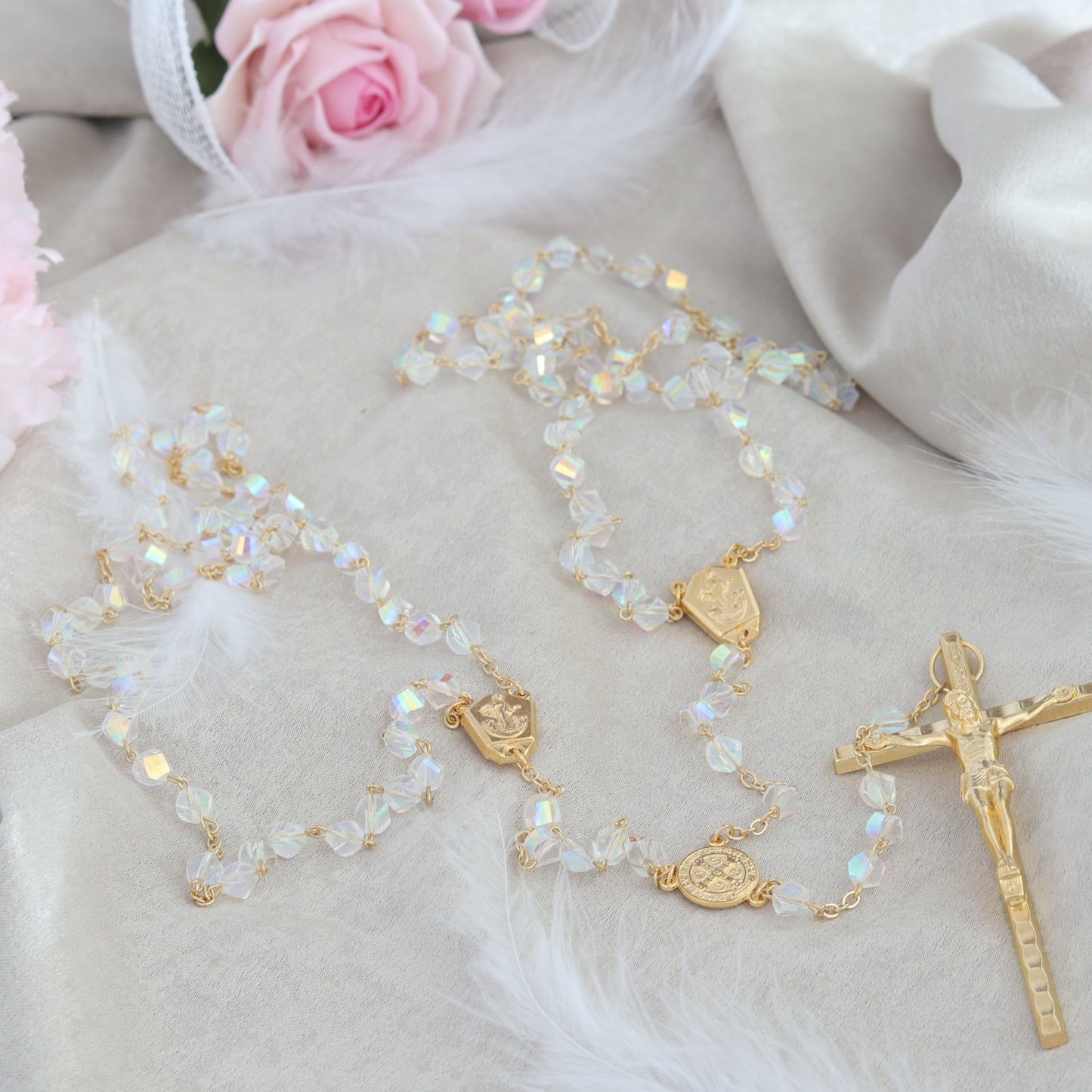 Wedding lasso rosary | crystal wedding rosary |hand made lasso wedding rosary |medjugorje rosary| family rosary, gift for wedding couples