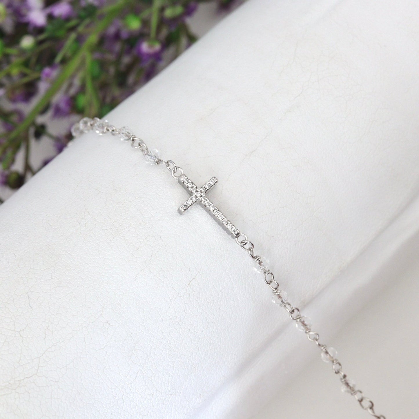 Pulsera rosario, plata de ley 925, rosario miniatura, estilo delicado, rosario para mujer o adolescente, pulsera rosario Reina de la Paz