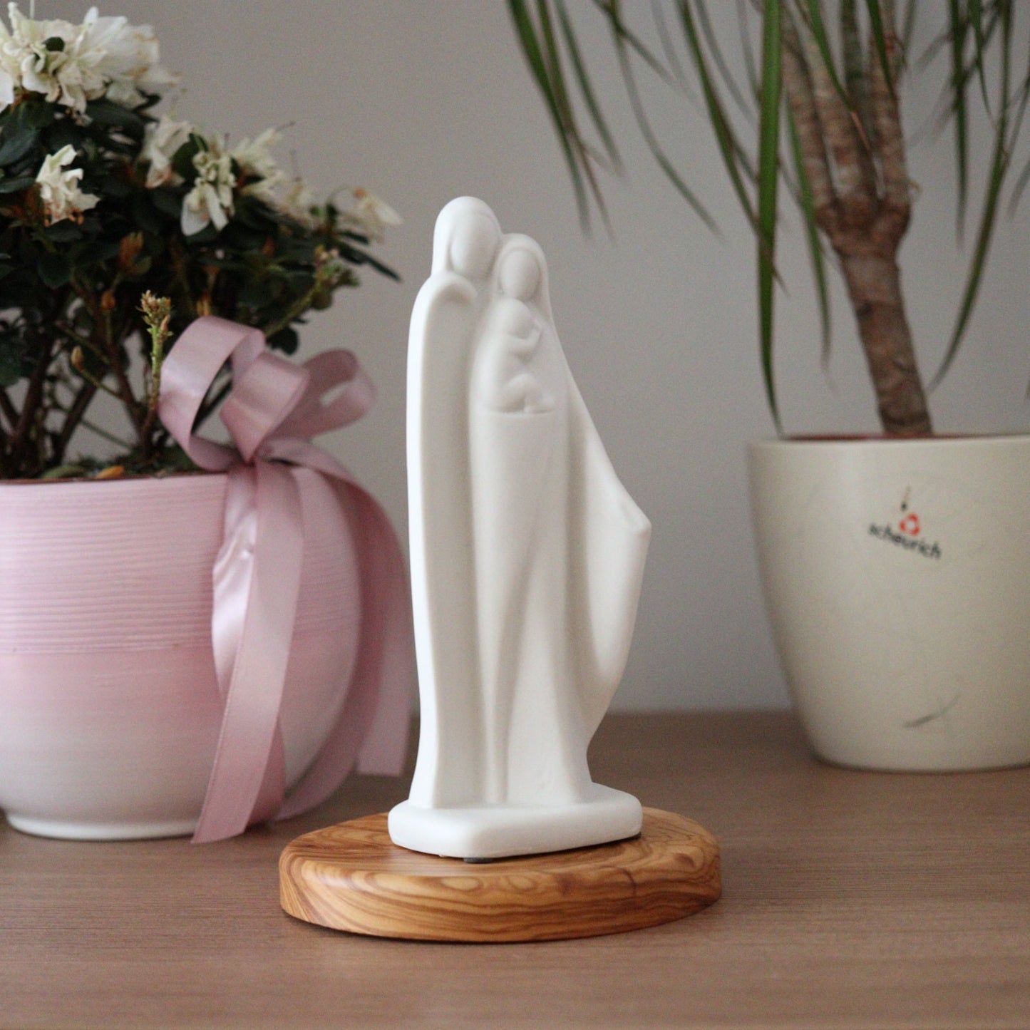 Estatua de porcelana blanca de la Sagrada Familia, escultura moderna de la Sagrada Familia en porcelana blanca, estatua de Nuestra Señora, estatua de Jesucristo, estatua de San José
