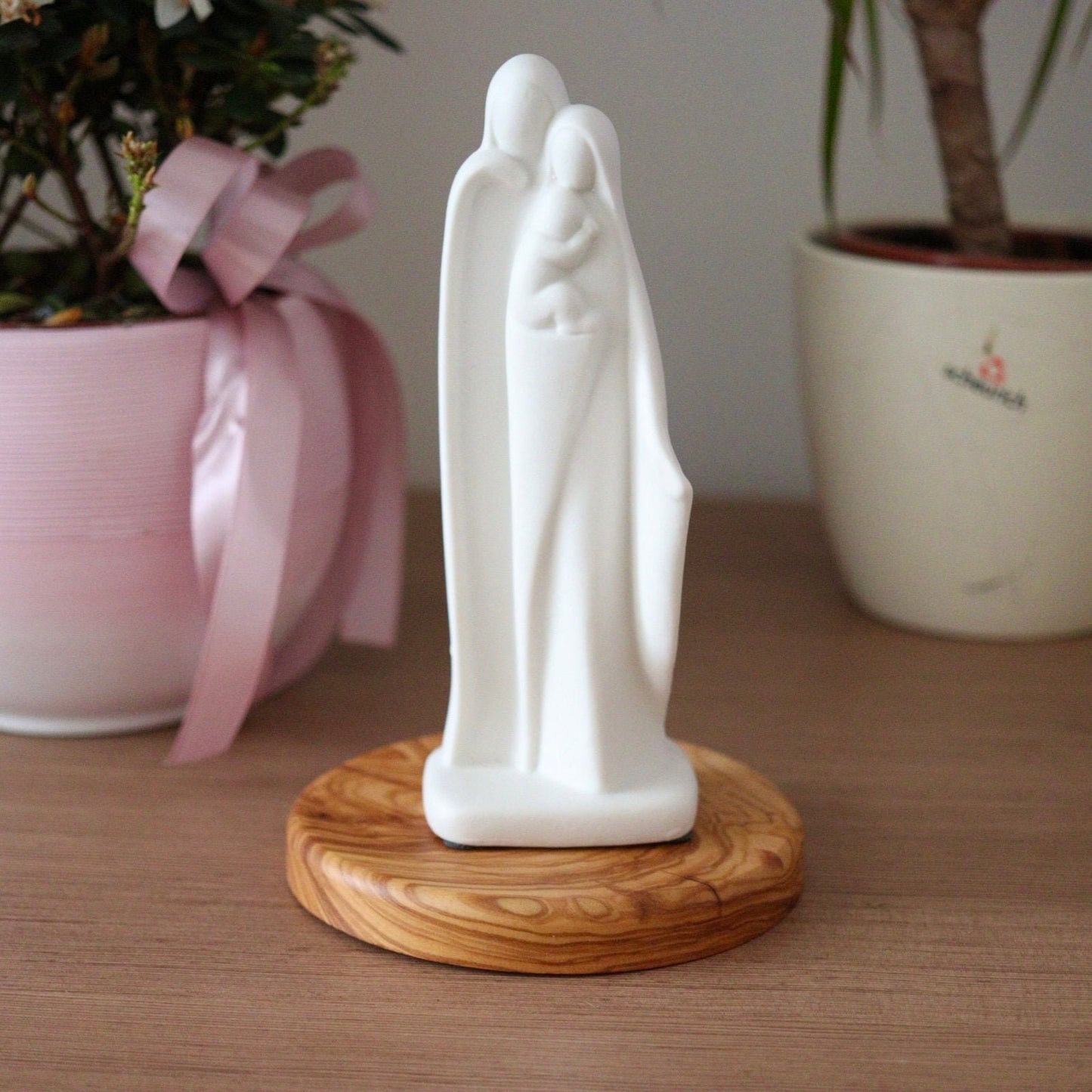 Estatua de porcelana blanca de la Sagrada Familia, escultura moderna de la Sagrada Familia en porcelana blanca, estatua de Nuestra Señora, estatua de Jesucristo, estatua de San José