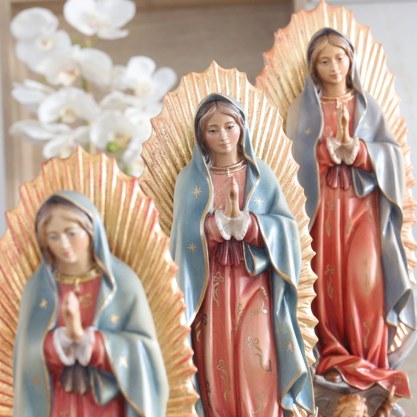 Estatua de Nuestra Señora de Guadalupe, Estatua de madera hecha a mano de Nuestra Señora de Guadalupe, Estatua de Nuestra Señora Reina de la Paz, Virgen María de Guadalupe