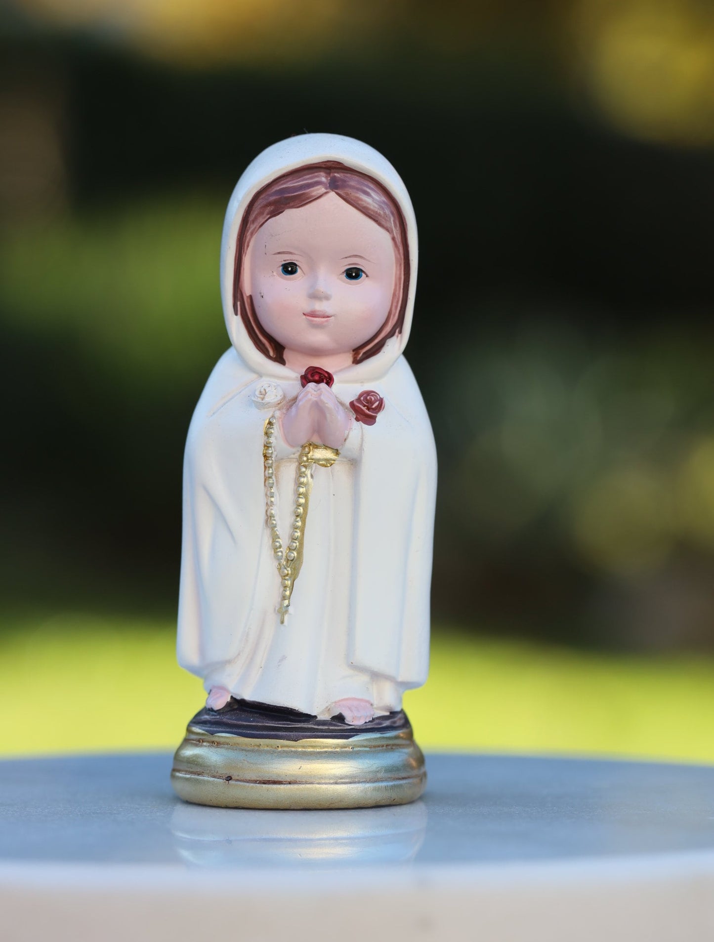 Estatua de Nuestra Señora Rosa Mística, estatua en miniatura de la Madre María, estatua de colección de bebés de la Señora del Amor, estatua en miniatura de Medjugorje