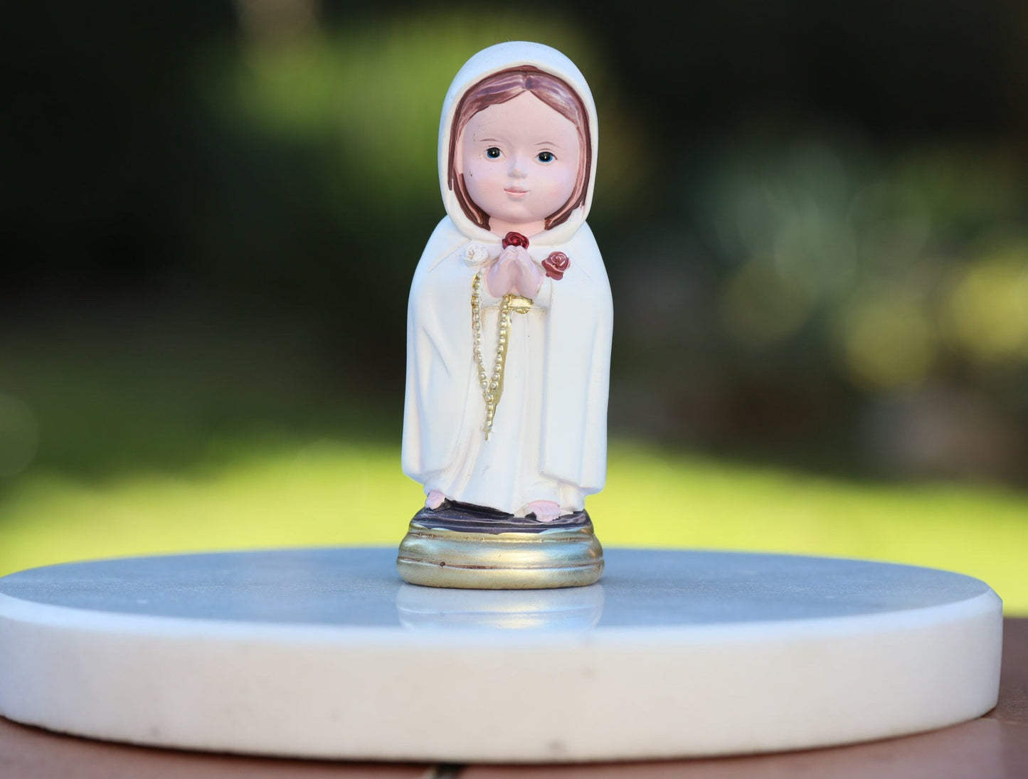 Estatua de Nuestra Señora Rosa Mística, estatua en miniatura de la Madre María, estatua de colección de bebés de la Señora del Amor, estatua en miniatura de Medjugorje