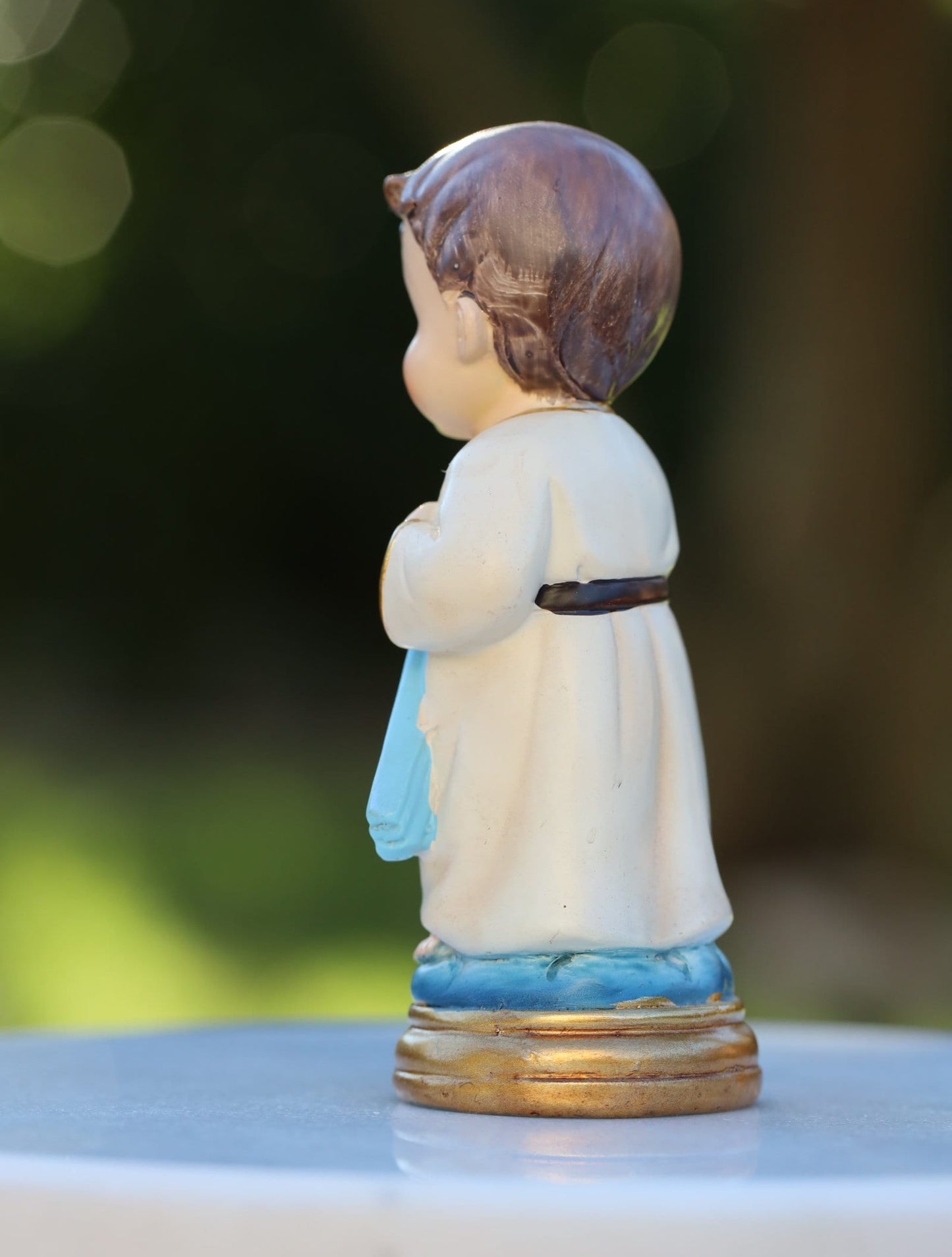 Estatua en miniatura de la Divina Misericordia de Jesús. Estatua de resina de la colección de bebés Divina Misericordia, Pequeña estatua de Jesús de Medjugorje pintada a mano