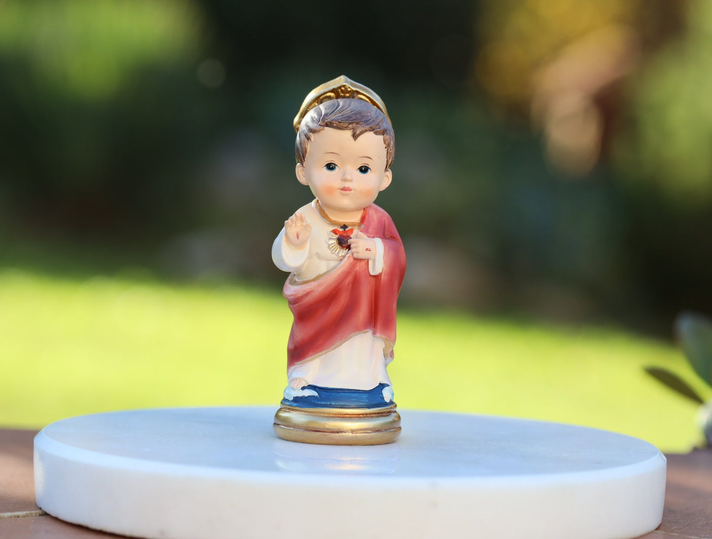 Estatua en miniatura del Sagrado Corazón de Jesús, estatua de la colección de bebés del Sagrado Corazón de Jesús, pequeña estatua de Jesucristo de Medjugorje