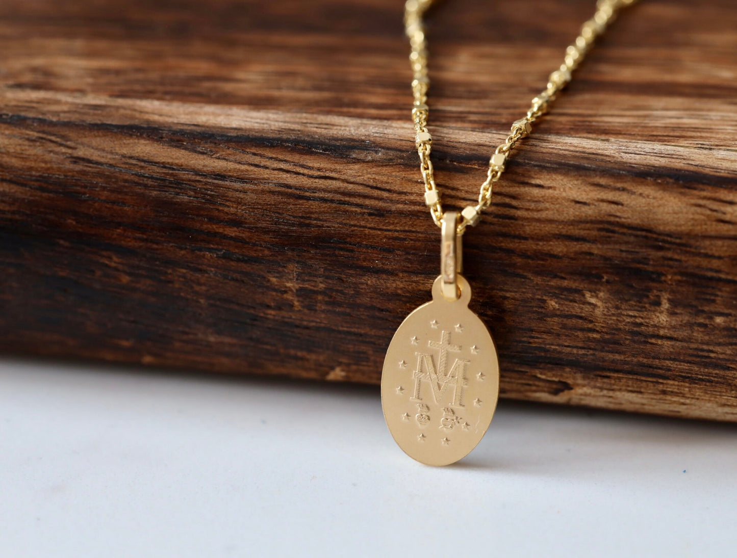 Medalla Milagrosa, plata de ley 925, baño oro 18k, medalla ovalada, medalla miniatura, talla diamante, medalla para católica, Nuestra Señora de Gracia,