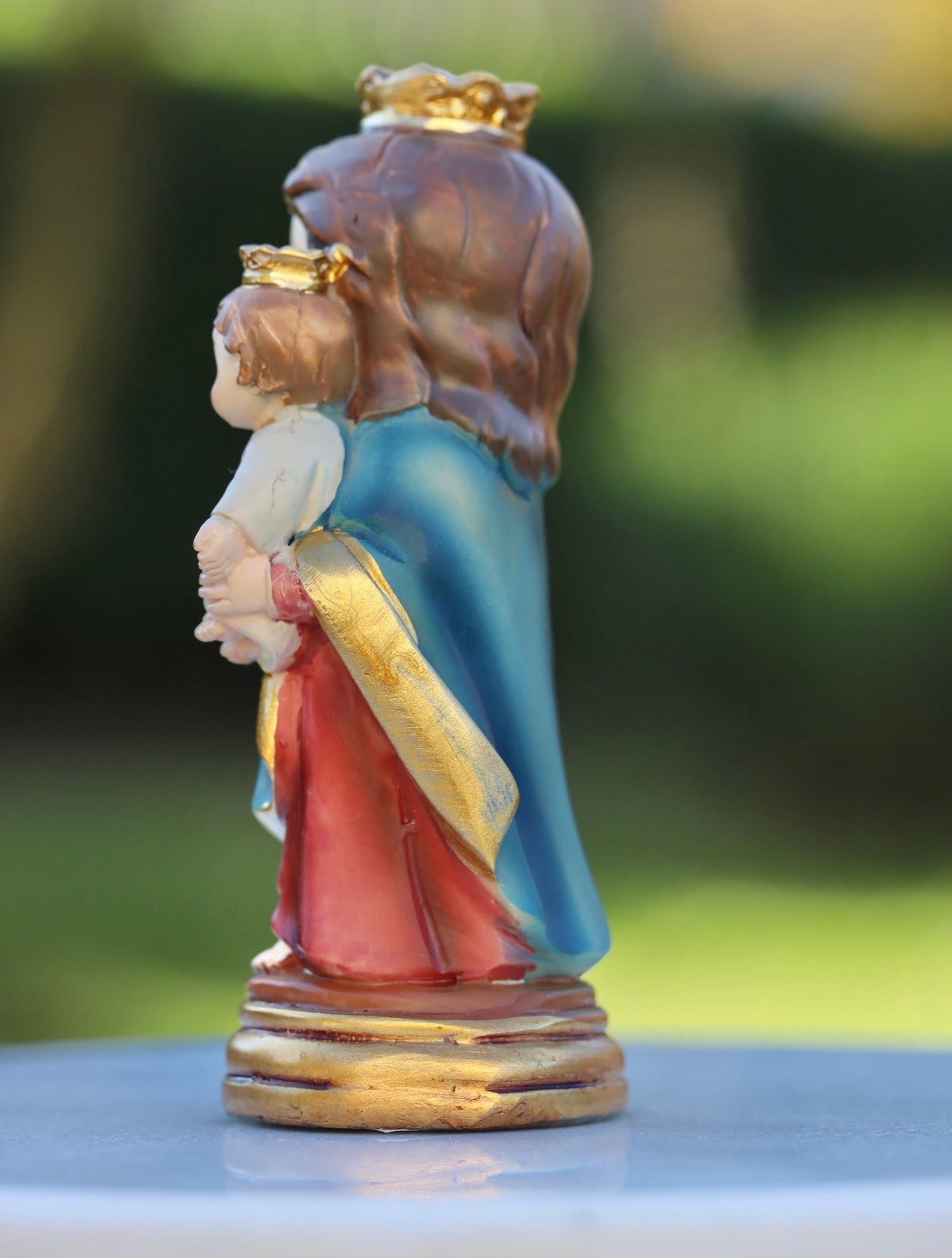 Estatua de Nuestra Señora Auxiliadora de los Cristianos, estatua en miniatura de Nuestra Señora Auxiliadora, estatua de la colección de bebés de Medjugorje, estatua de la Madre María