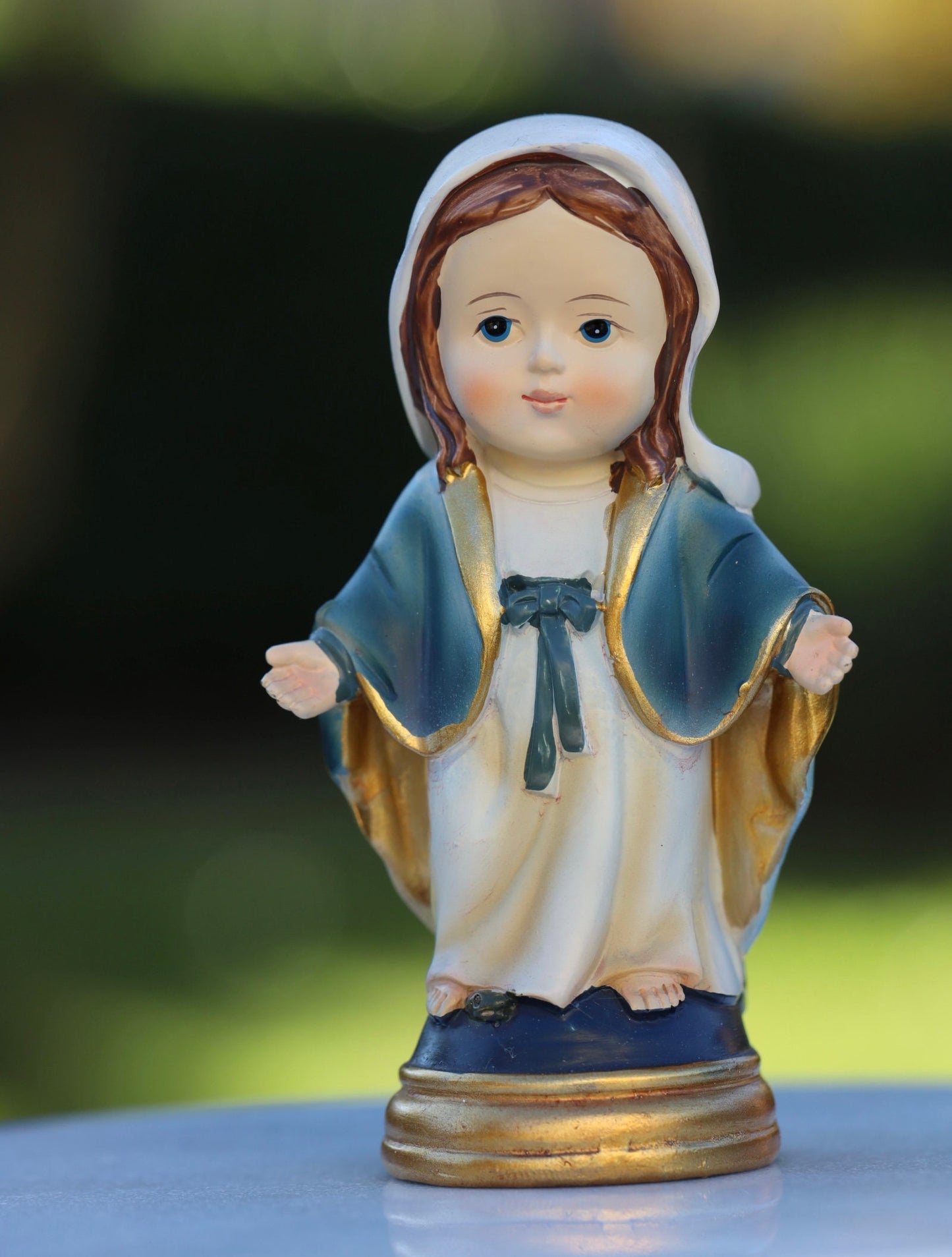 Estatua de Nuestra Señora de Gracia, estatua en miniatura de nuestra Señora Virgen María, estatua de la colección de bebés de Medjugorje, estatua de Nuestra Señora de la Medalla Milagrosa