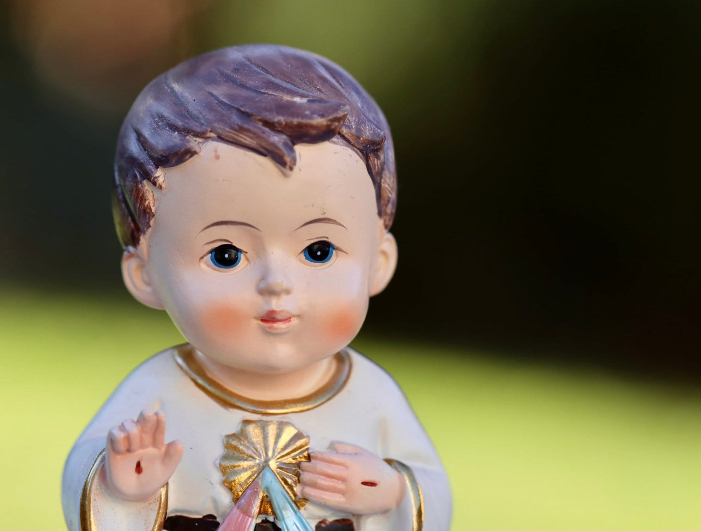 Estatua en miniatura de la Divina Misericordia de Jesús. Estatua de resina de la colección de bebés Divina Misericordia, Pequeña estatua de Jesús de Medjugorje pintada a mano