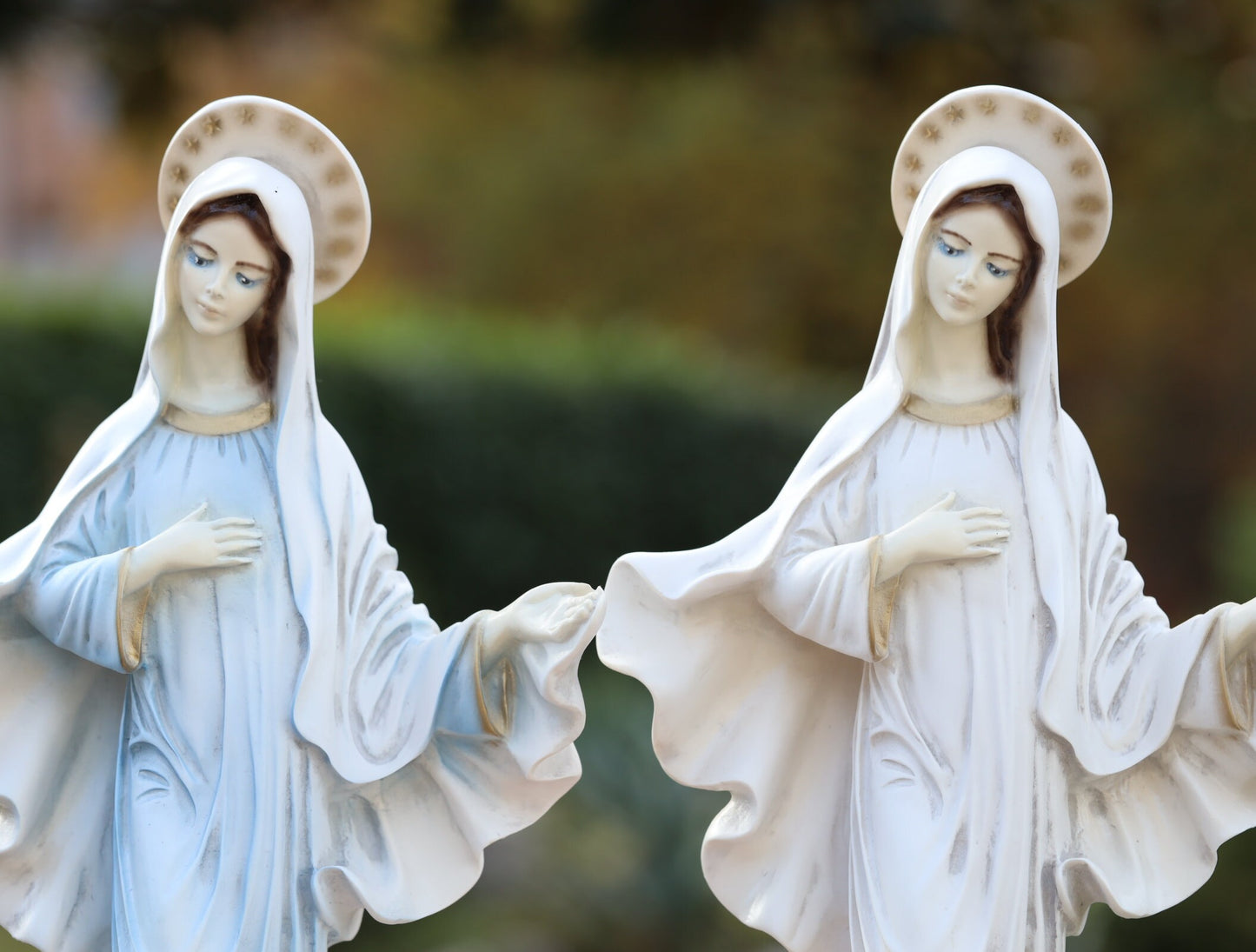 Estatua de la Virgen María, escultura de la Reina de la Paz, estatua de polvo de mármol de la Madre María, estatua católica, estatua del jardín, estatua del altar de la casa de Nuestra Señora