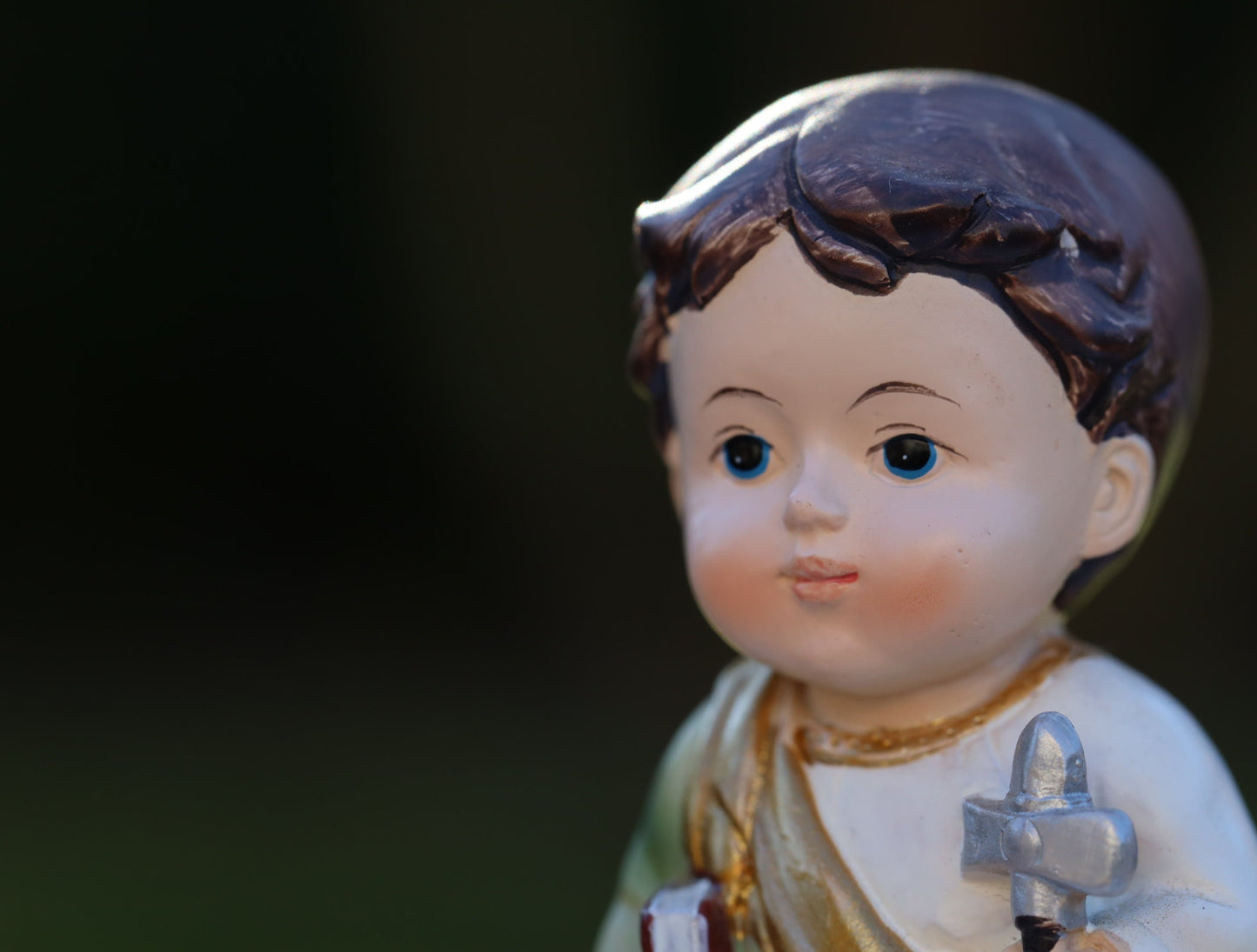 Estatua en miniatura de San Pablo, patrón de los predicadores y escritores, figura religiosa pintada a mano de 9 cm