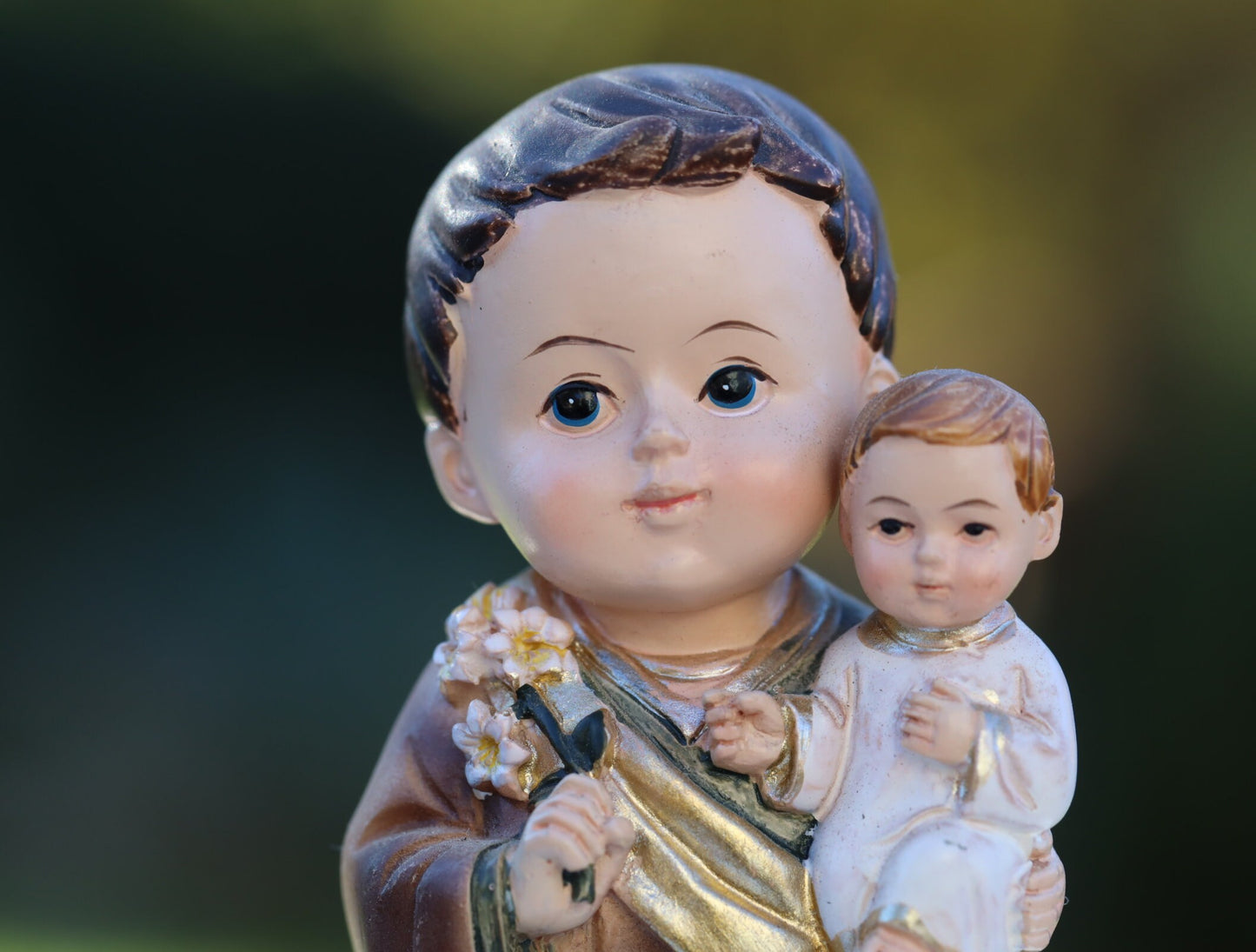 Estatua miniatura de San José, estatua de colección de bebés, estatua protectora de la familia, estatua católica, estatua coleccionable de santo católico