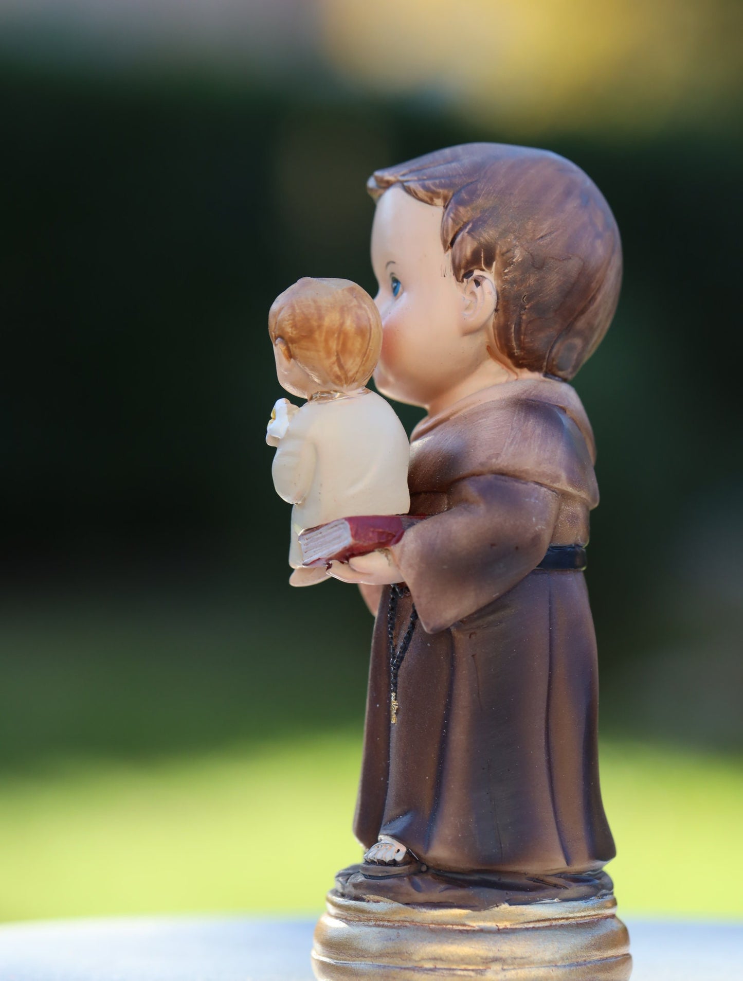 Estatua de San Antonio de Padua, estatua en miniatura de San Antonio, estatua de la colección de bebés, estatua católica coleccionable, estatua del santo católico