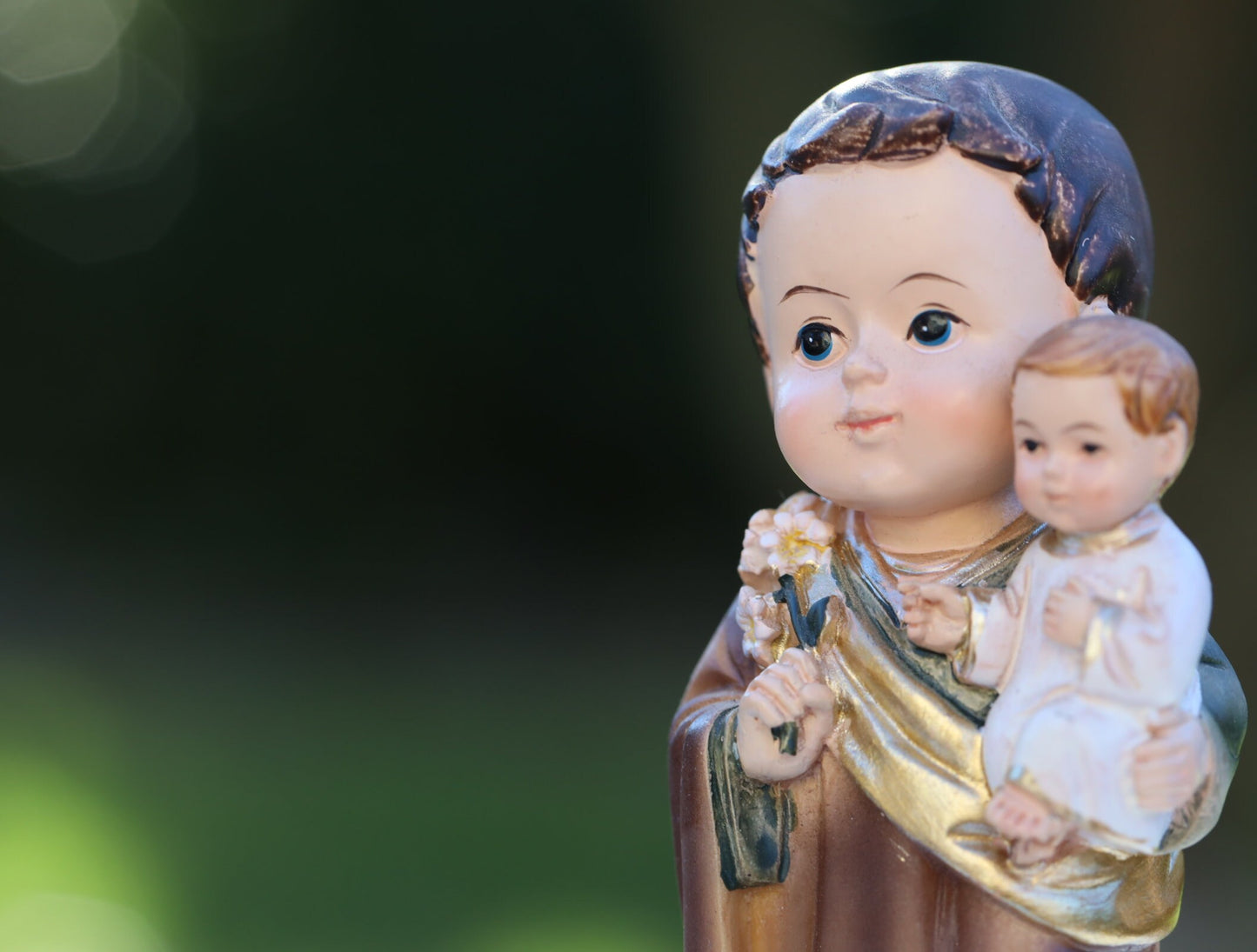 Estatua miniatura de San José, estatua de colección de bebés, estatua protectora de la familia, estatua católica, estatua coleccionable de santo católico