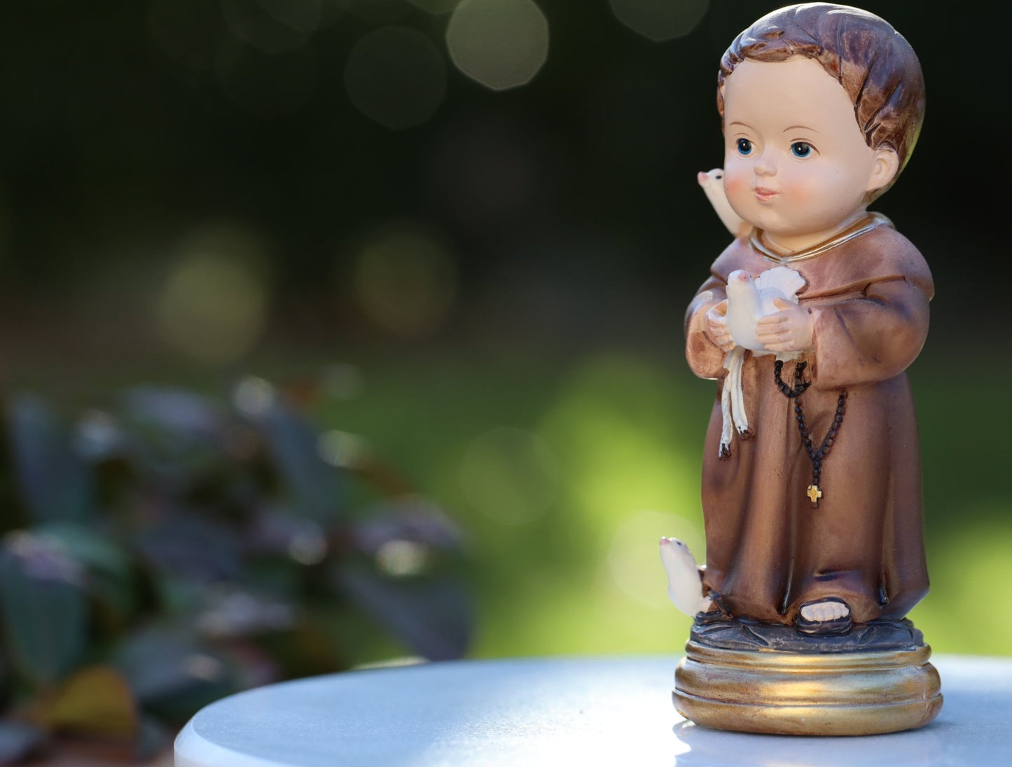 Estatua de San Francisco de Asís, bebé San Francisco, estatua de la colección del bebé, estatua en miniatura de San Francisco, estatua católica coleccionable