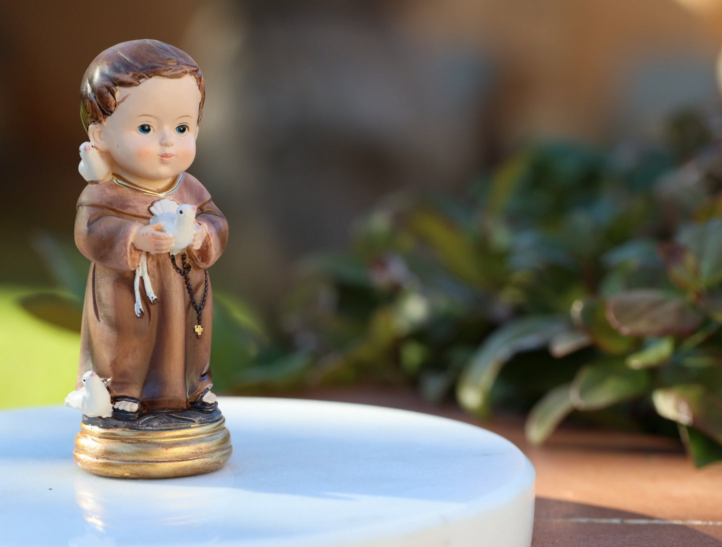 Estatua de San Francisco de Asís, bebé San Francisco, estatua de la colección del bebé, estatua en miniatura de San Francisco, estatua católica coleccionable