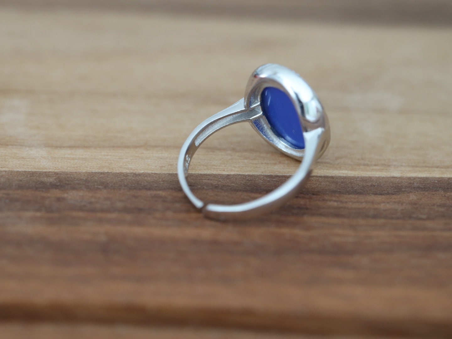 Anillo de cameo Nuestra Señora de Gracia, anillo estilo cameo de ágata azul de plata de primera ley 925, anillo de Nuestra Señora de tamaño ajustable, anillo ajustable de la Virgen María