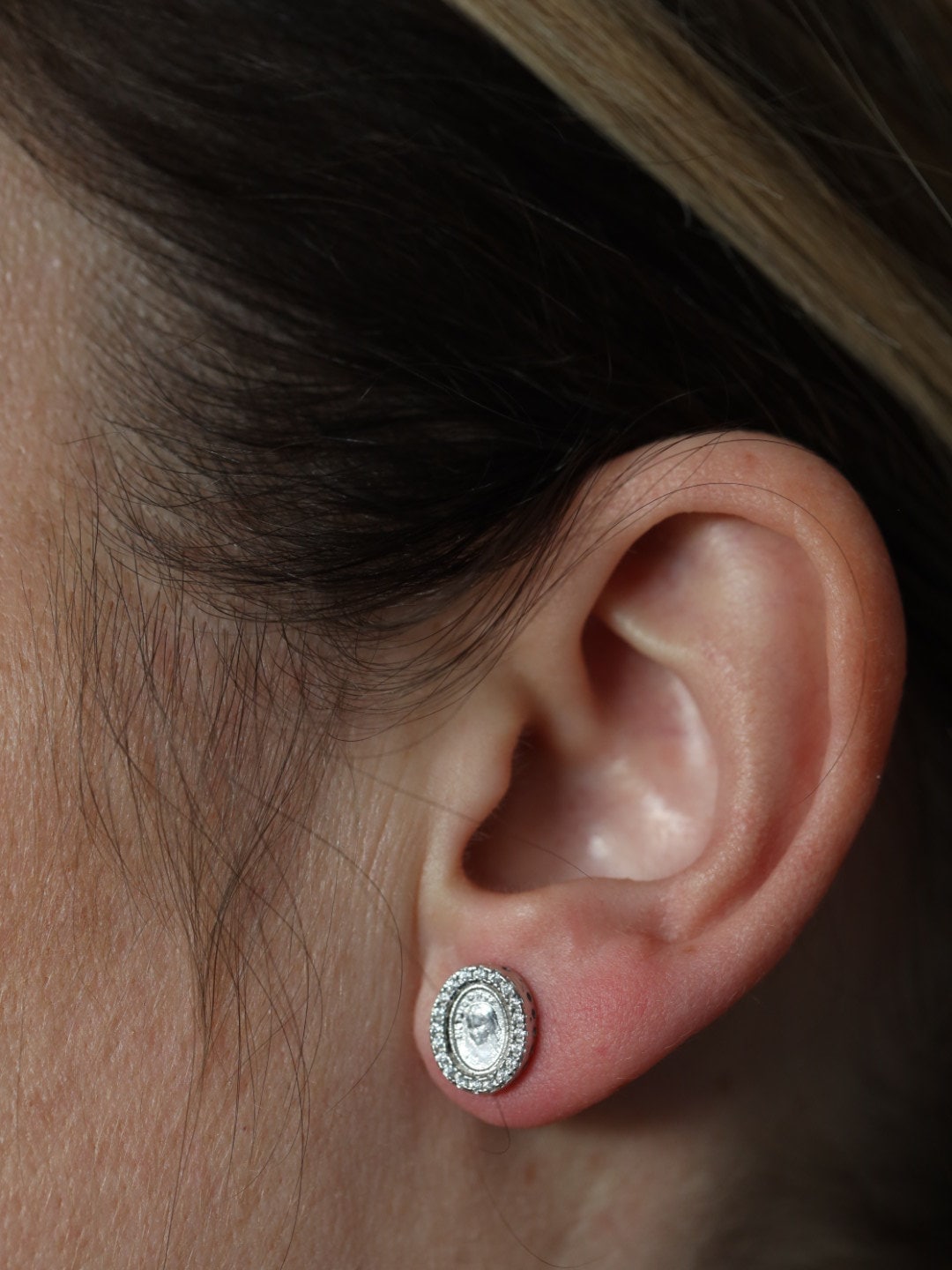 Virgin Mary miniature earrings, sterling silver 925 miniature earrings, Queen of Peace earrings, Medjugorje earrings, Our Lady earrings,